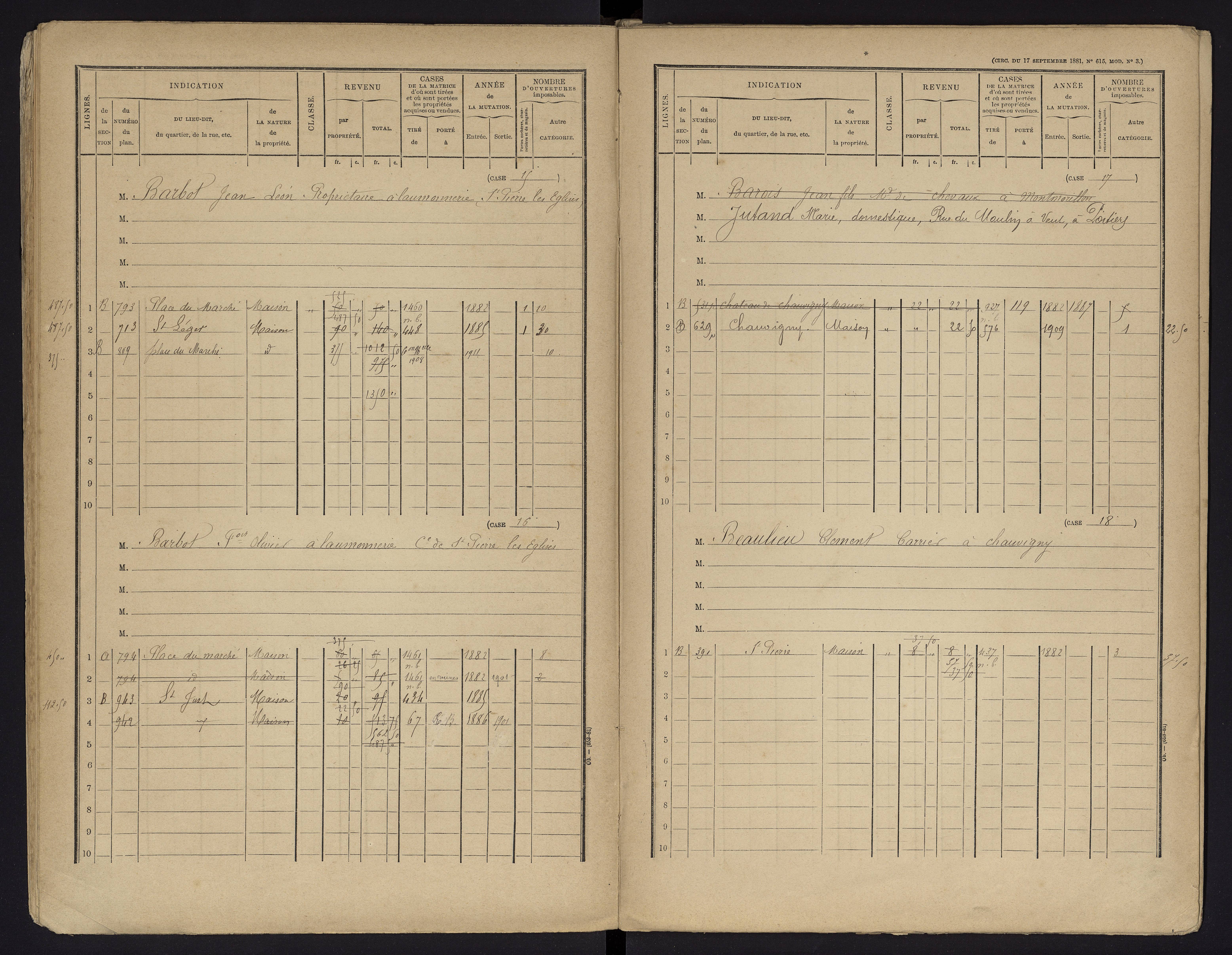 Chauvigny - FRAD086_cadastre Cases 1-600 