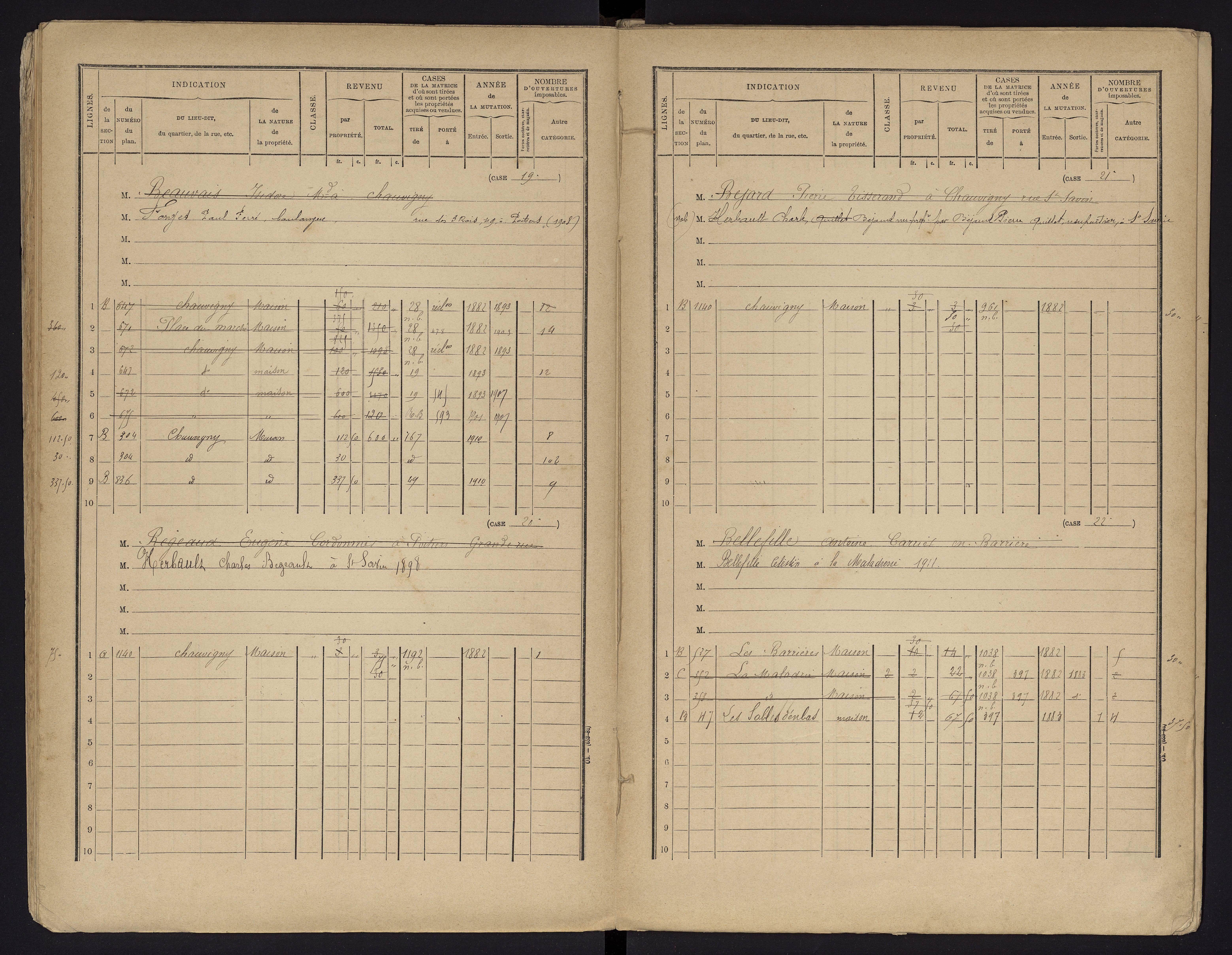 Chauvigny - FRAD086_cadastre Cases 1-600 