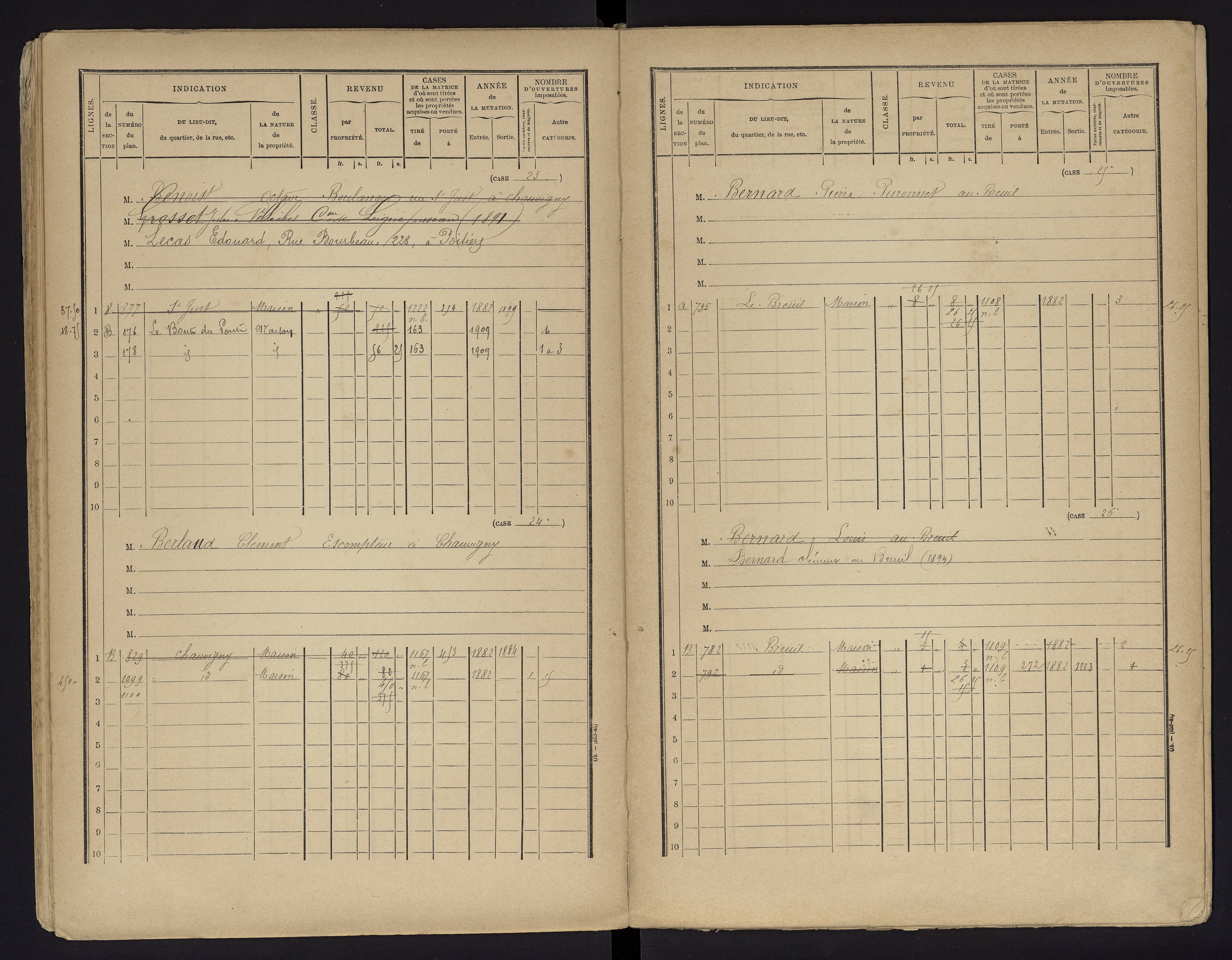 Chauvigny - FRAD086_cadastre Cases 1-600 