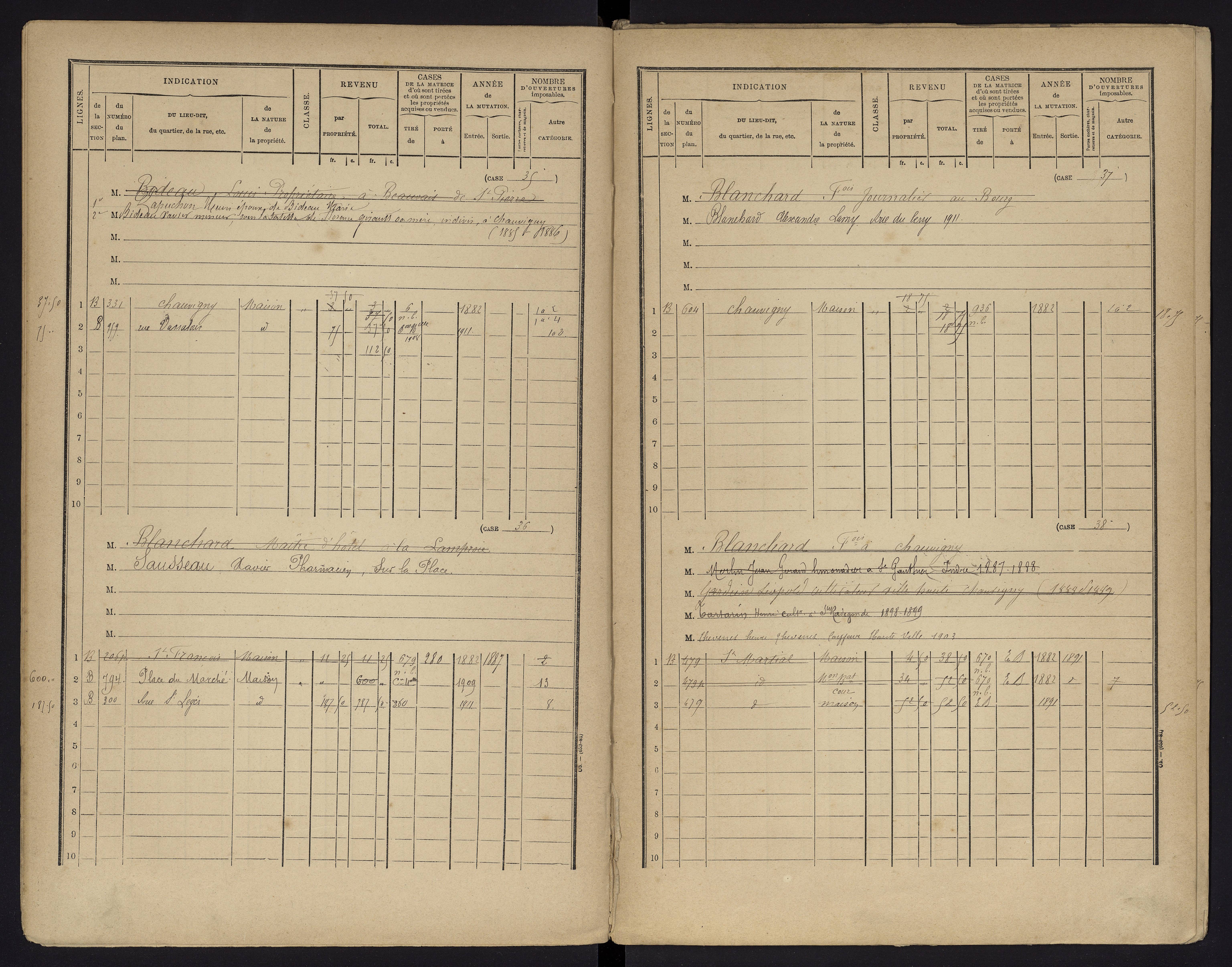 Chauvigny - FRAD086_cadastre Cases 1-600 