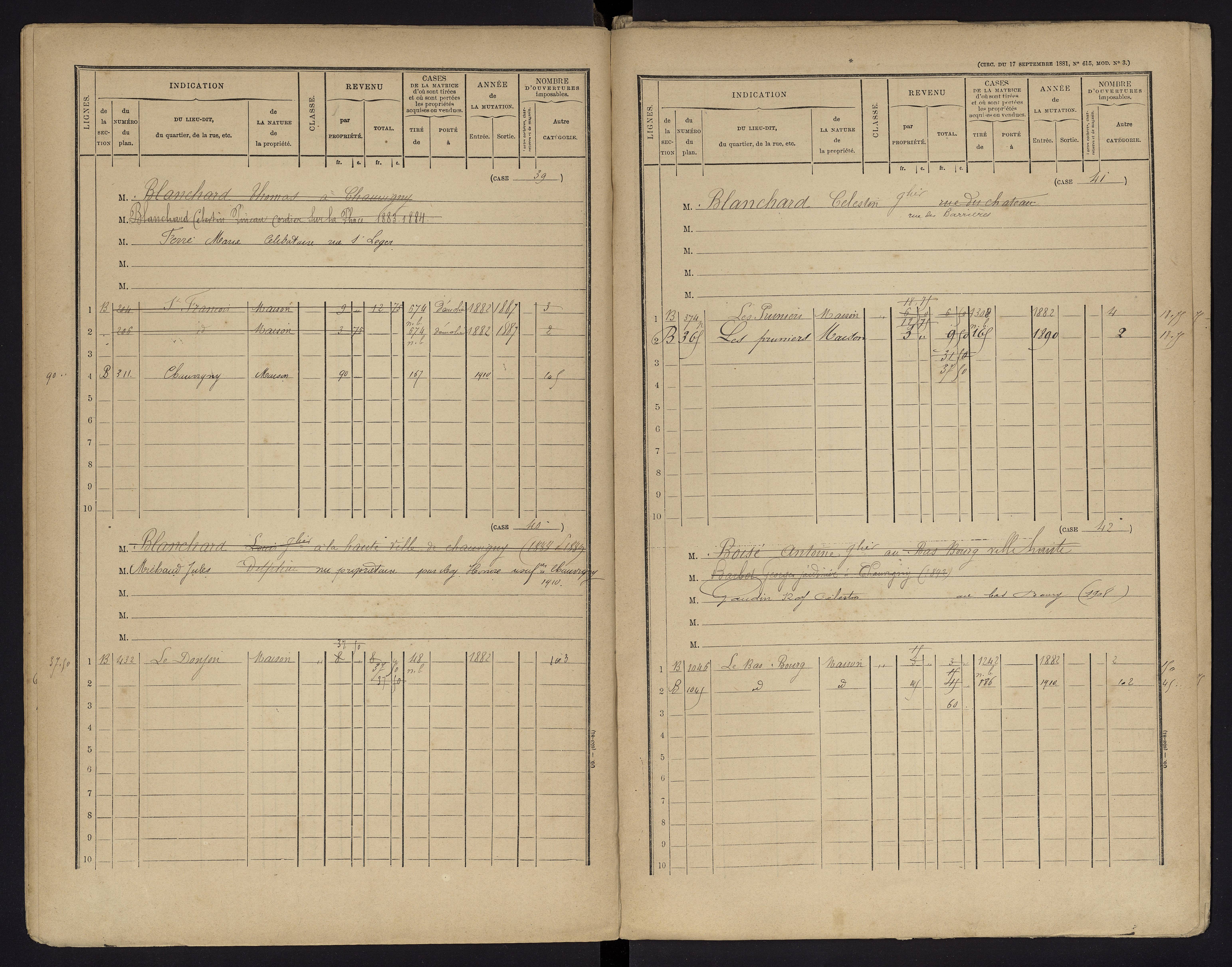 Chauvigny - FRAD086_cadastre Cases 1-600 