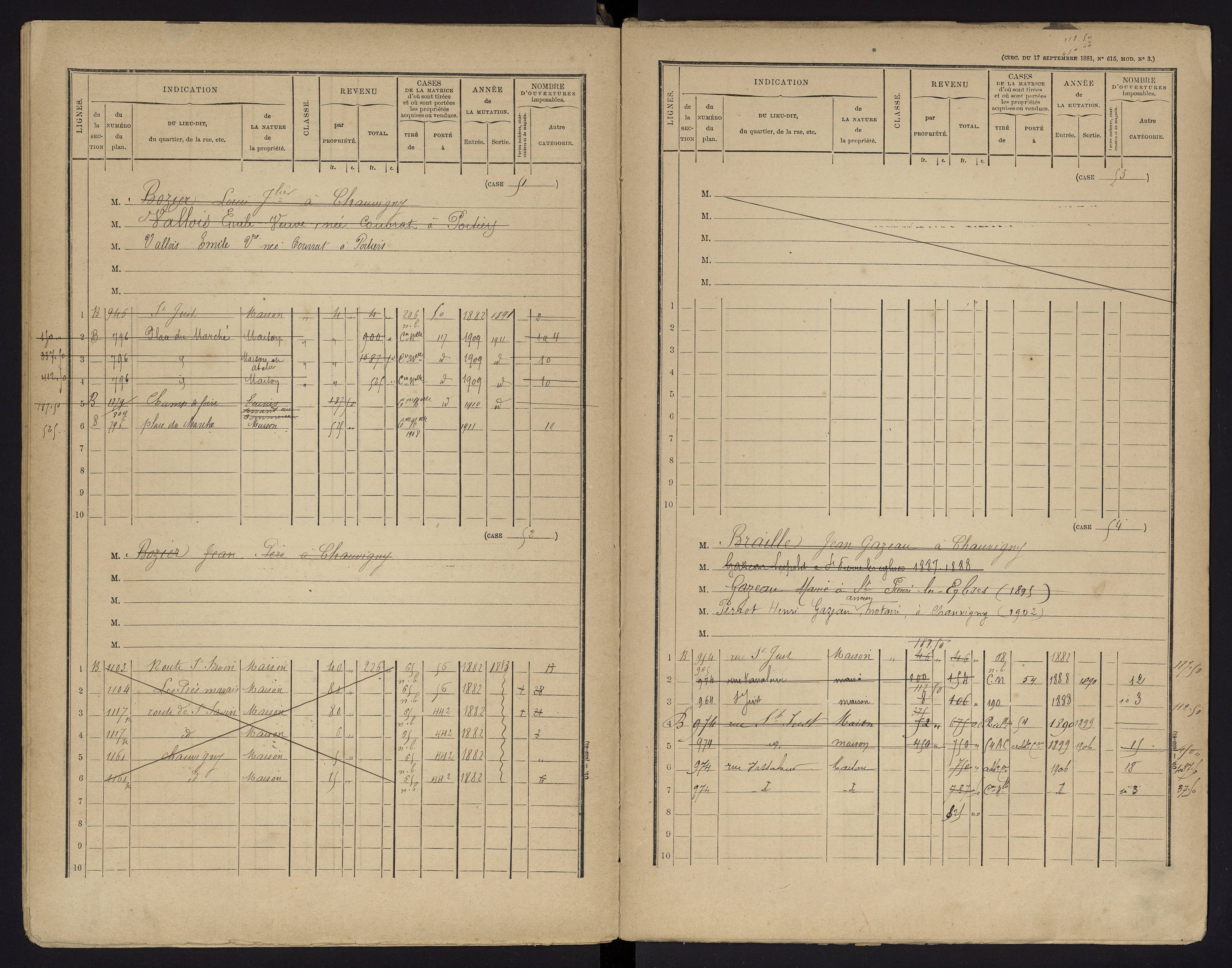 Chauvigny - FRAD086_cadastre Cases 1-600 