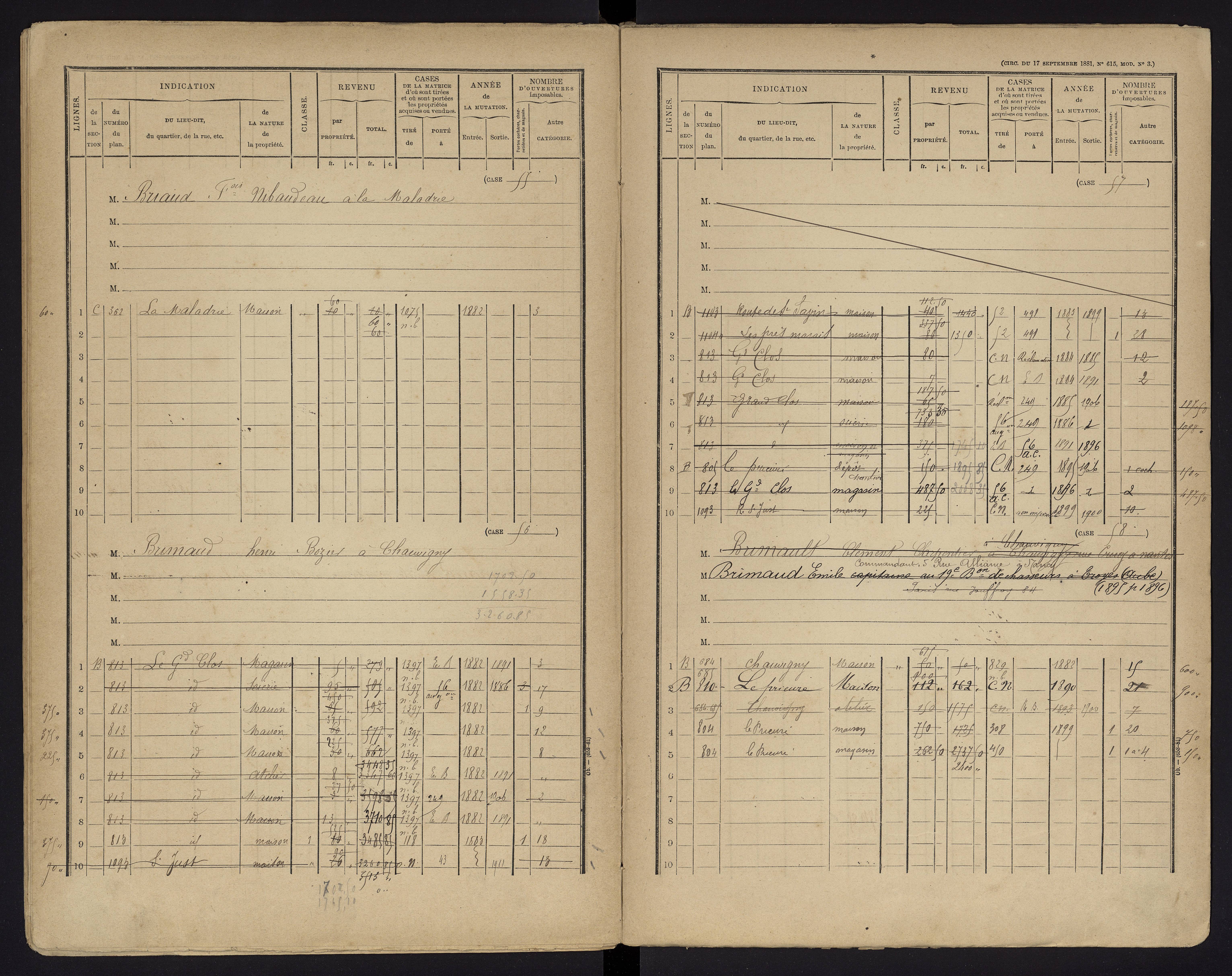 Chauvigny - FRAD086_cadastre Cases 1-600 