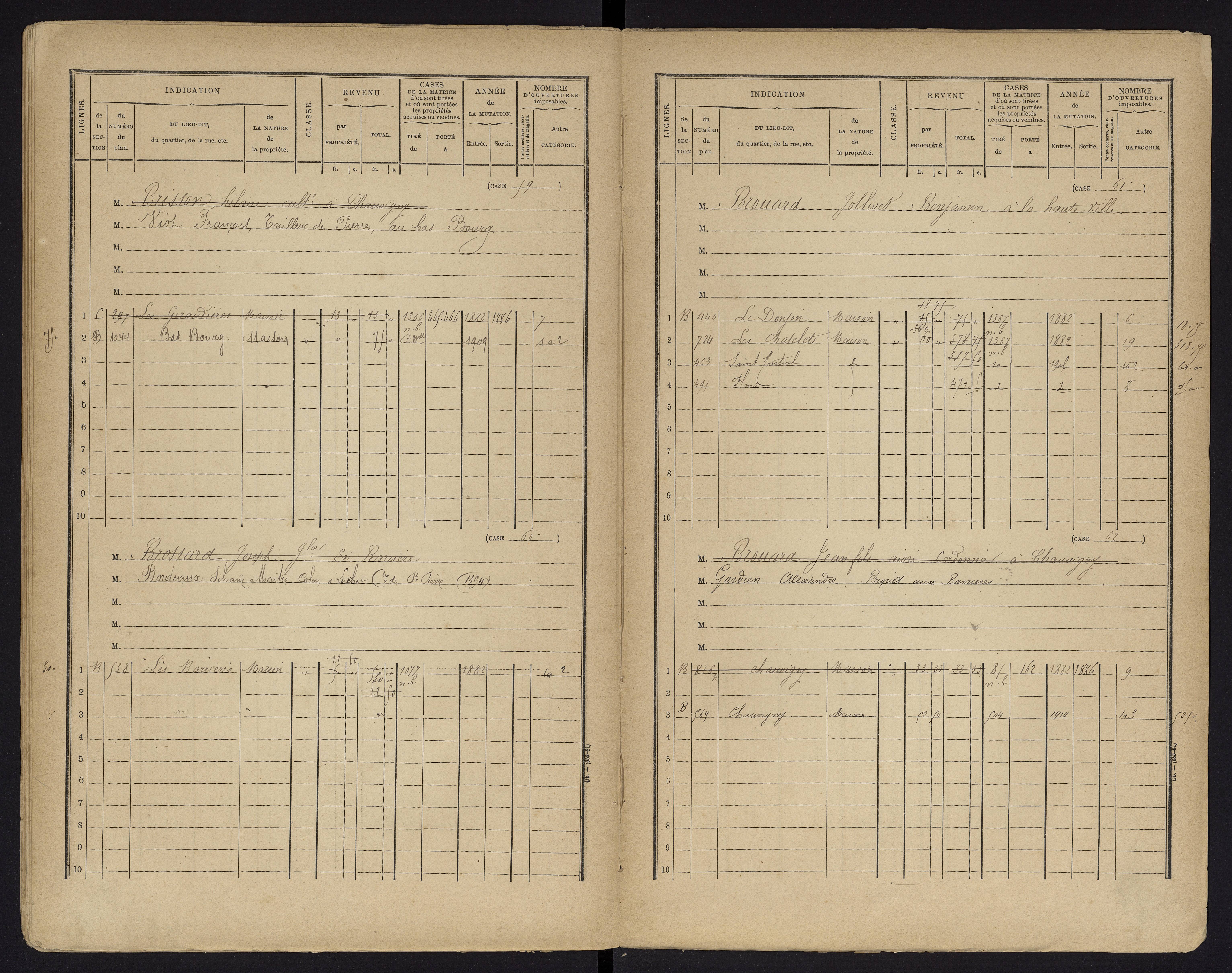 Chauvigny - FRAD086_cadastre Cases 1-600 