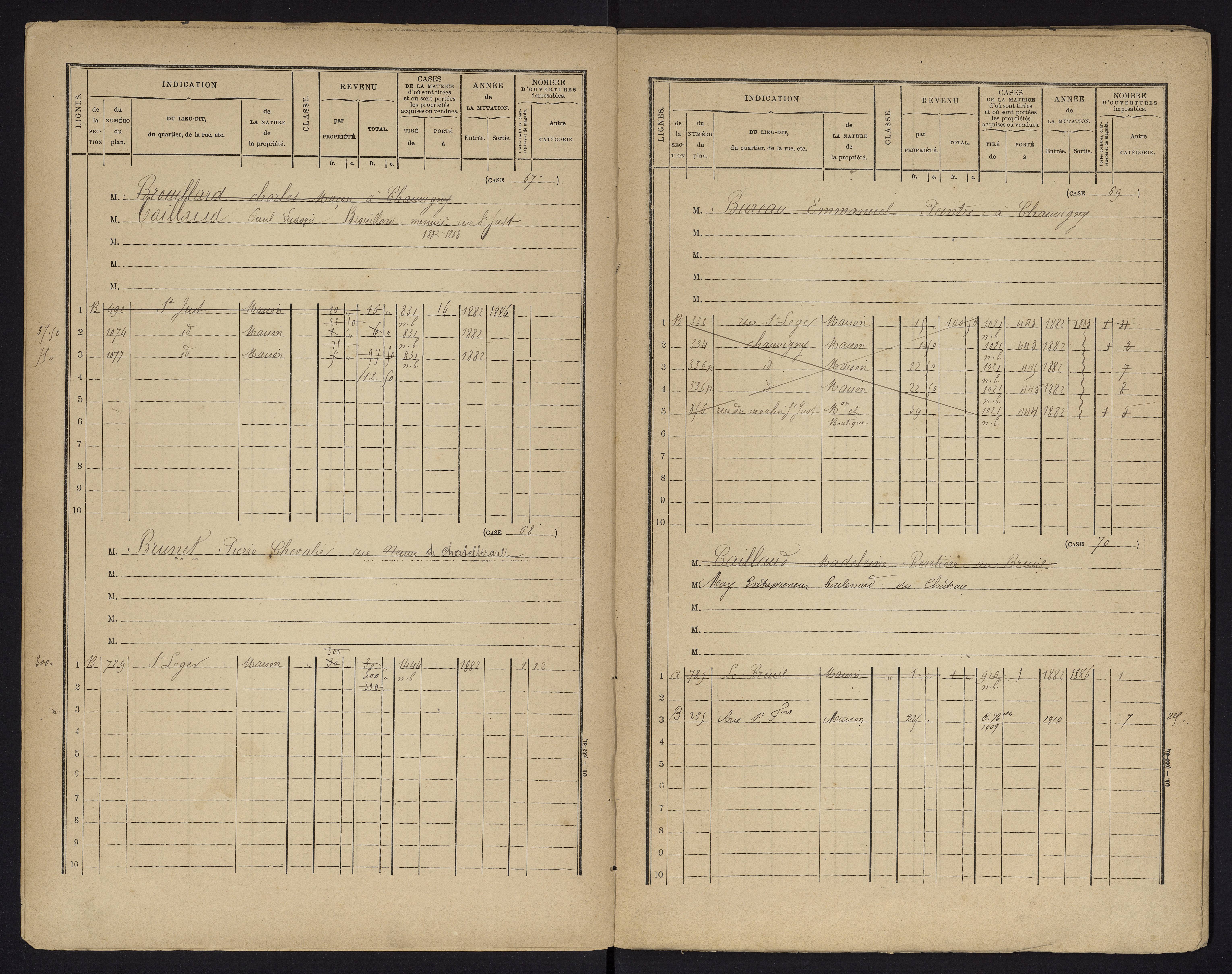 Chauvigny - FRAD086_cadastre Cases 1-600 