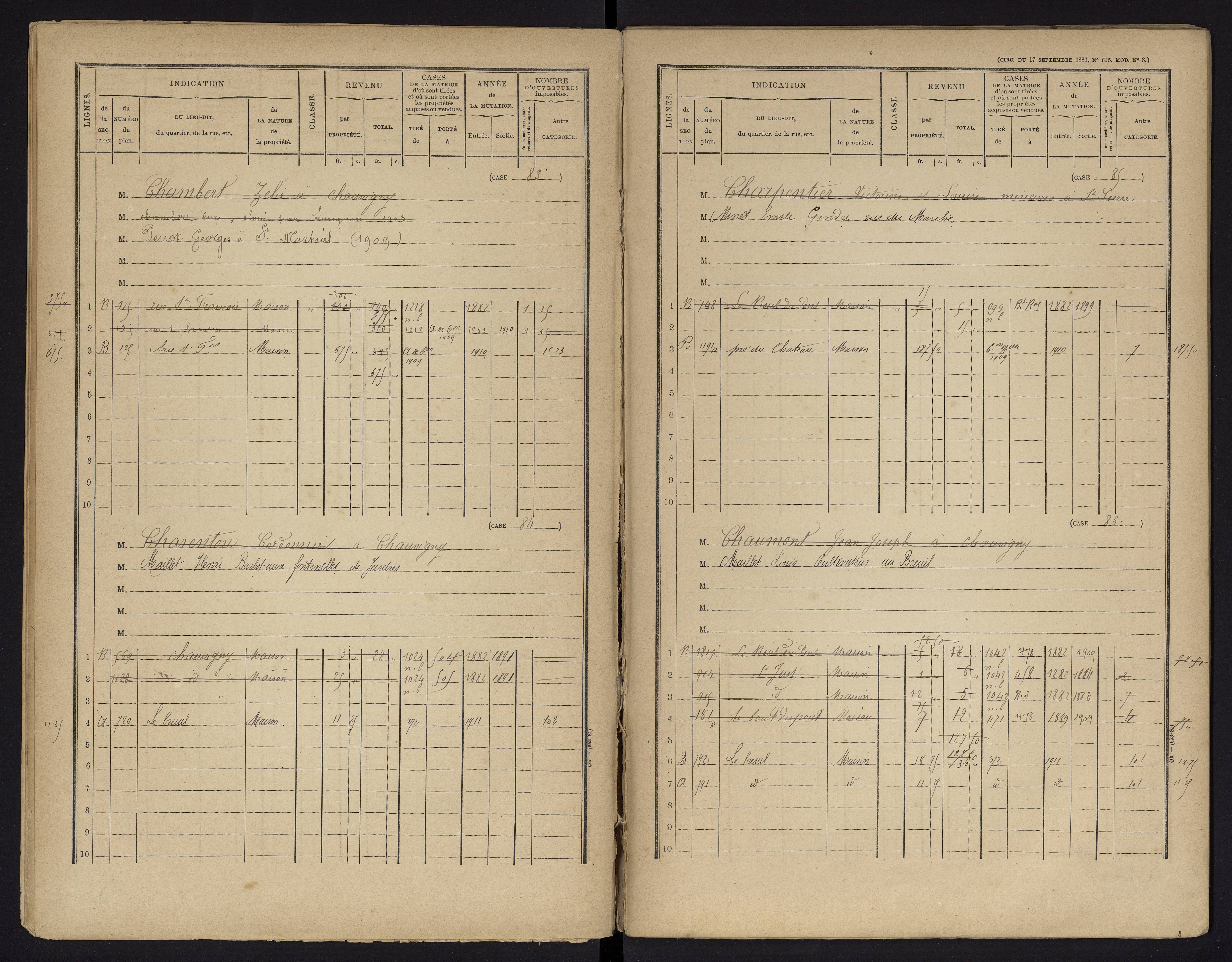 Chauvigny - FRAD086_cadastre Cases 1-600 