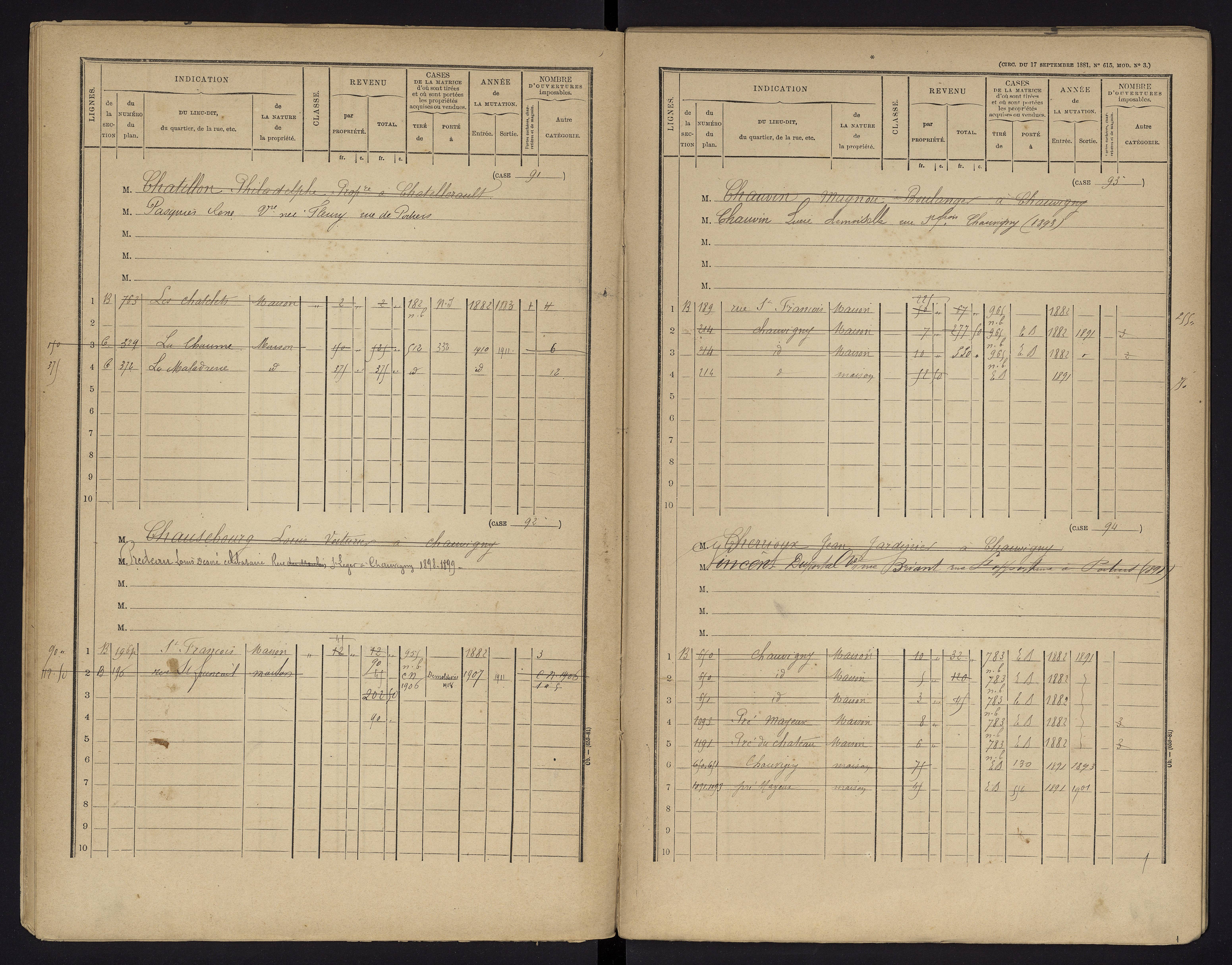 Chauvigny - FRAD086_cadastre Cases 1-600 