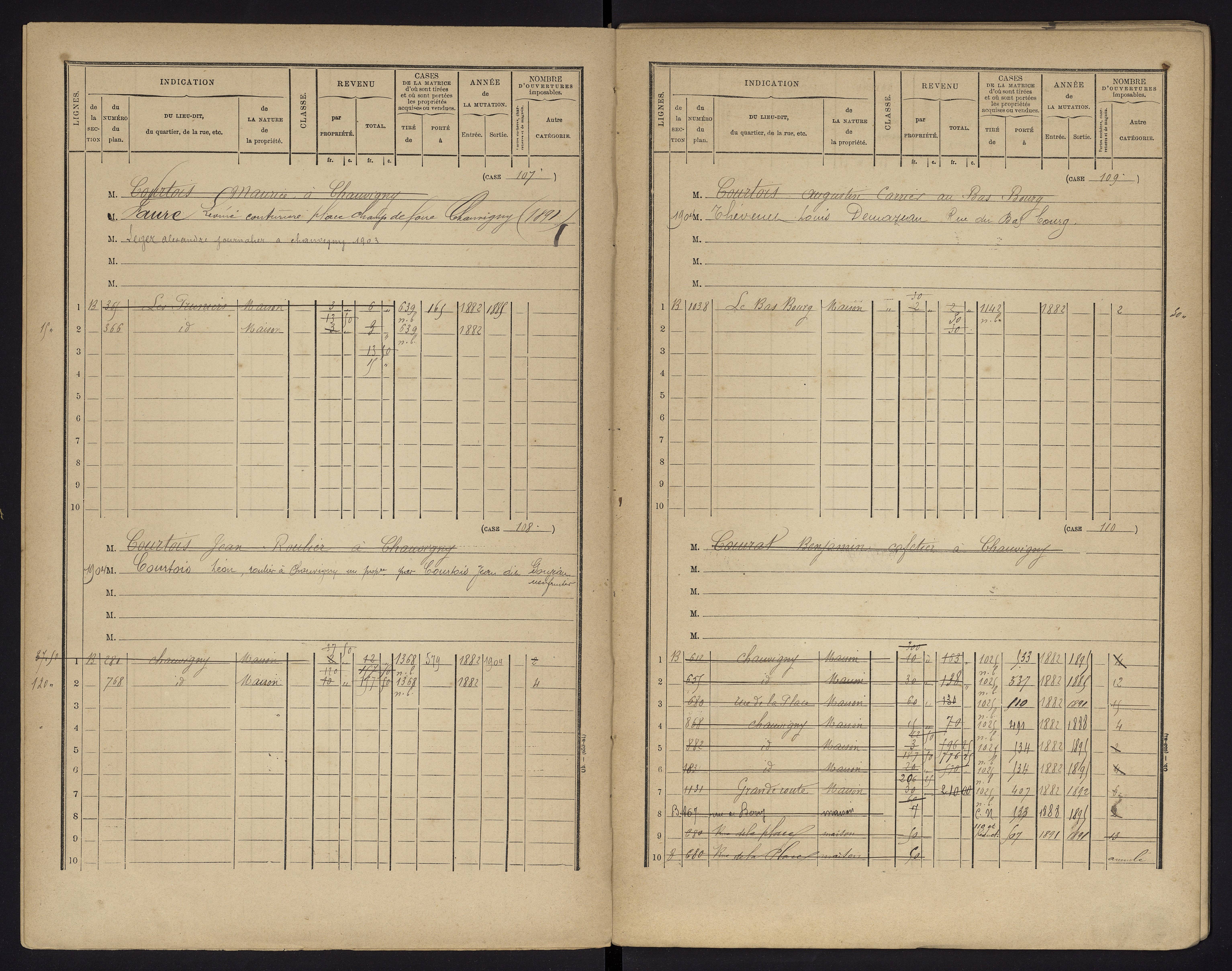 Chauvigny - FRAD086_cadastre Cases 1-600 