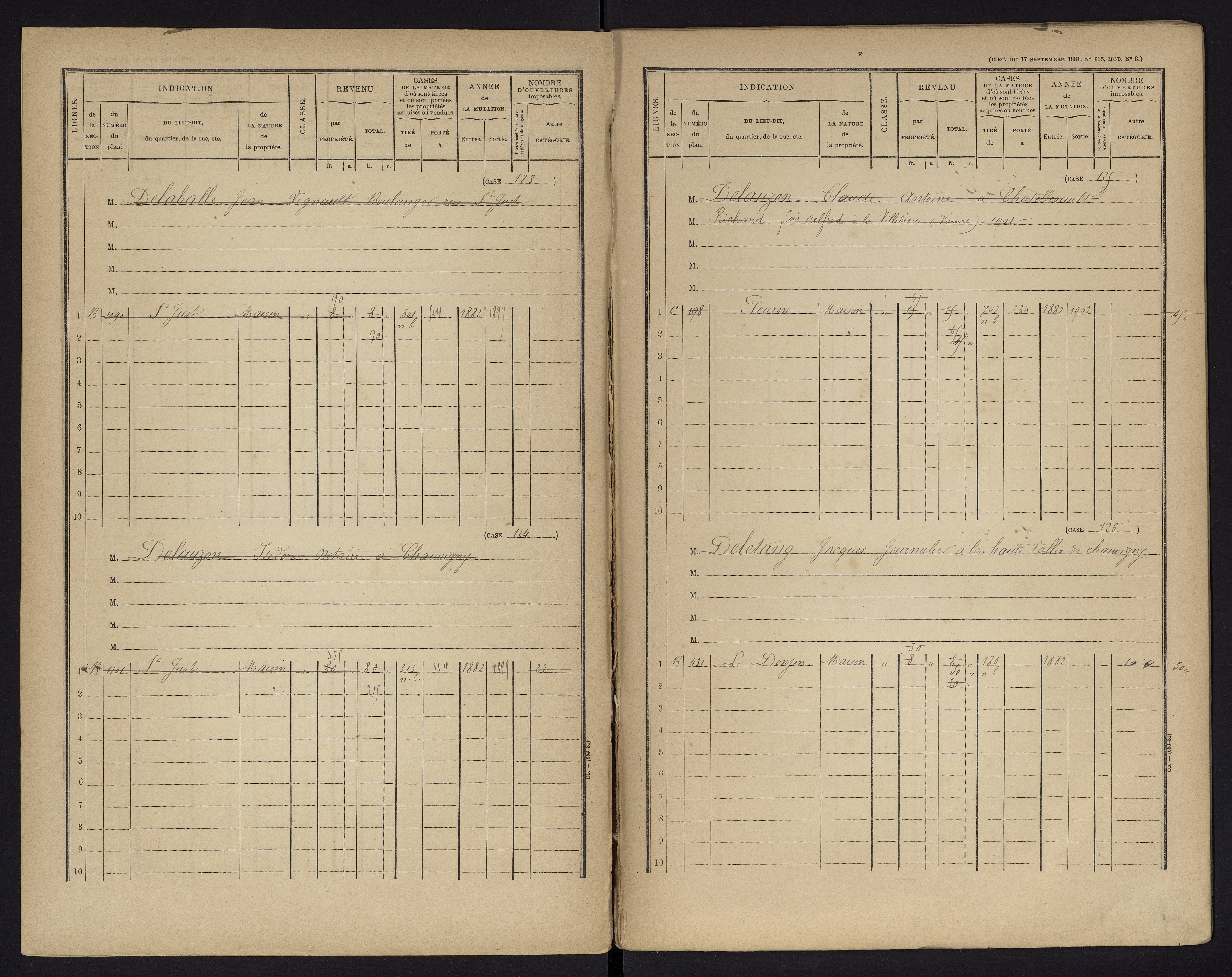 Chauvigny - FRAD086_cadastre Cases 1-600 