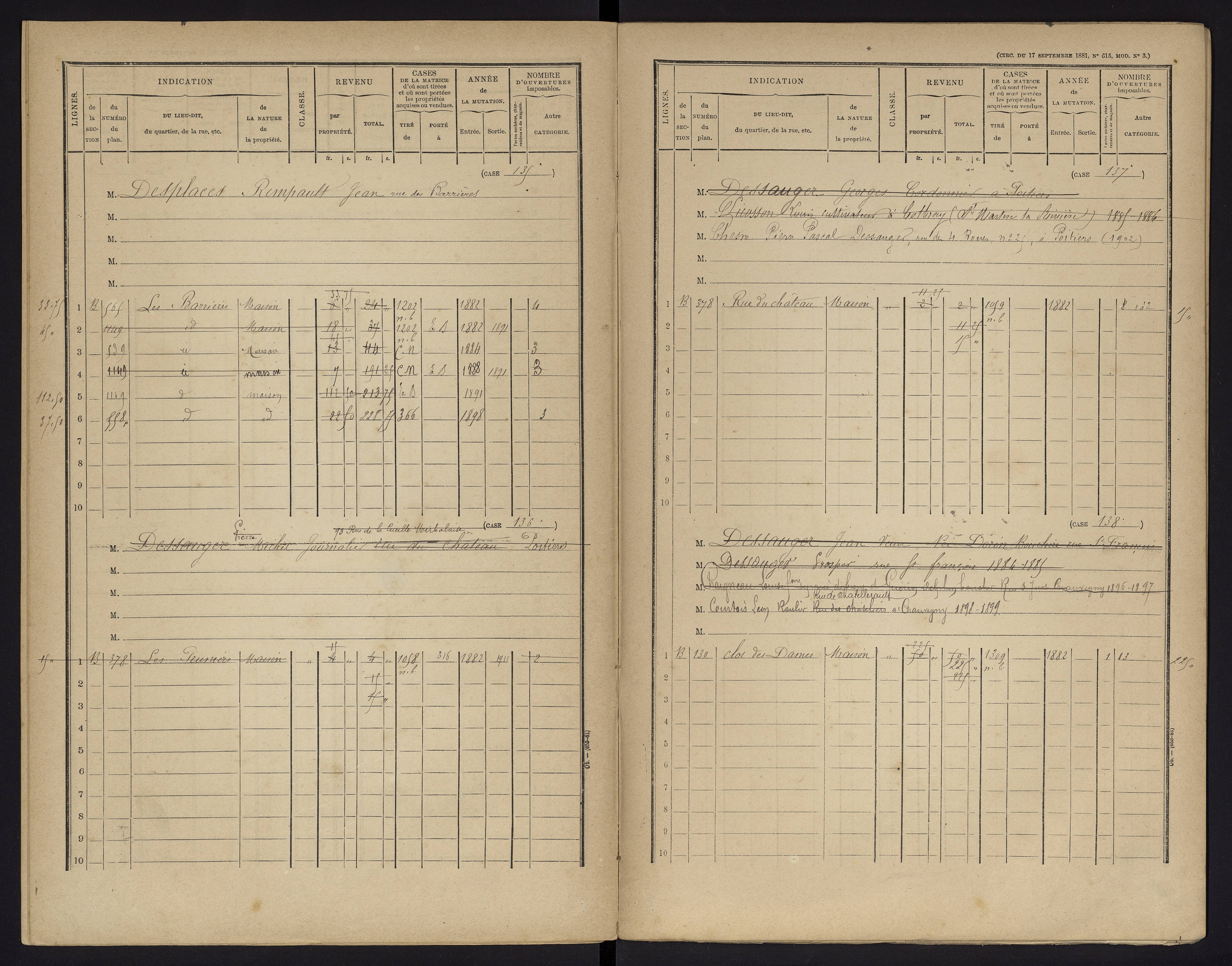 Chauvigny - FRAD086_cadastre Cases 1-600 