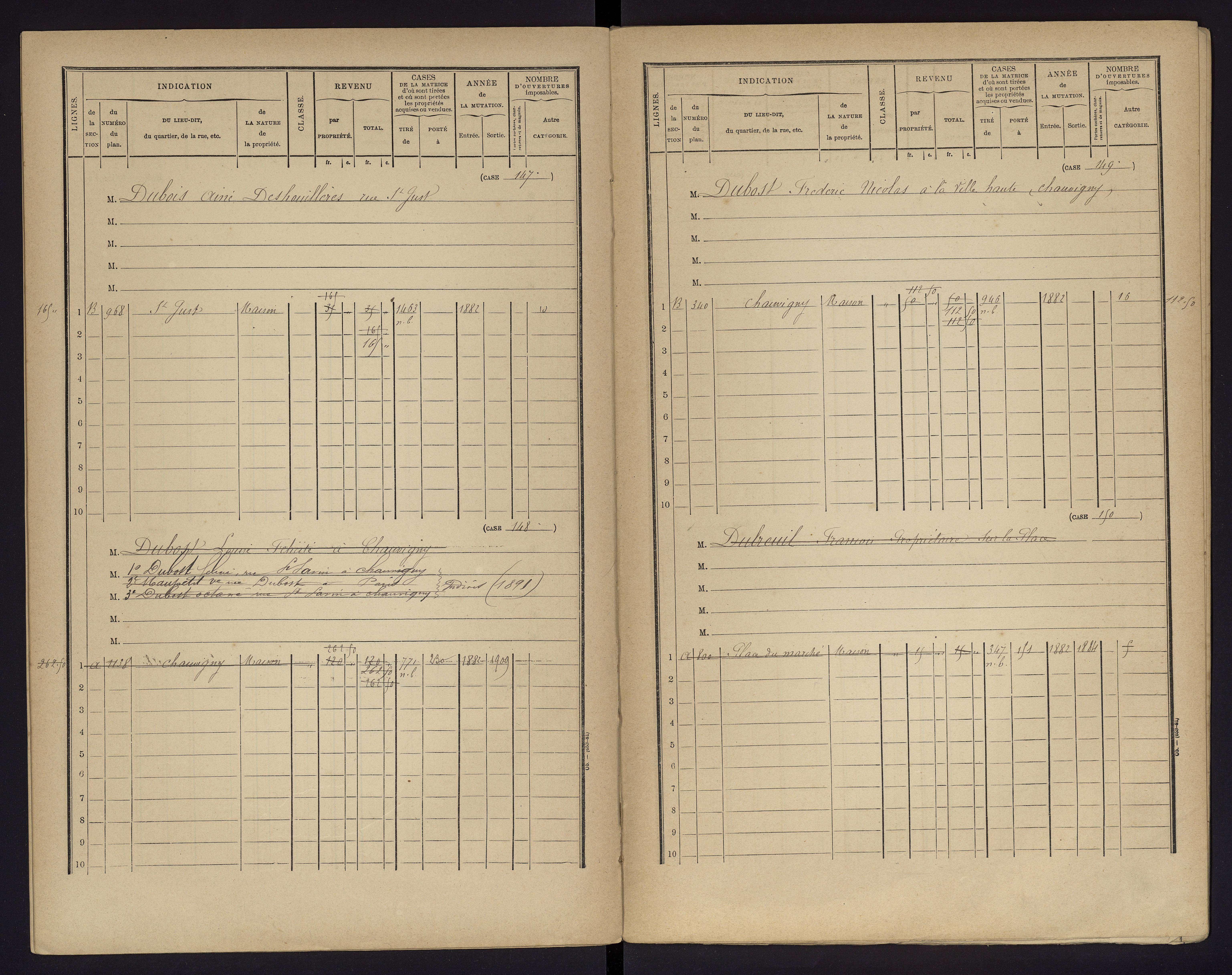 Chauvigny - FRAD086_cadastre Cases 1-600 