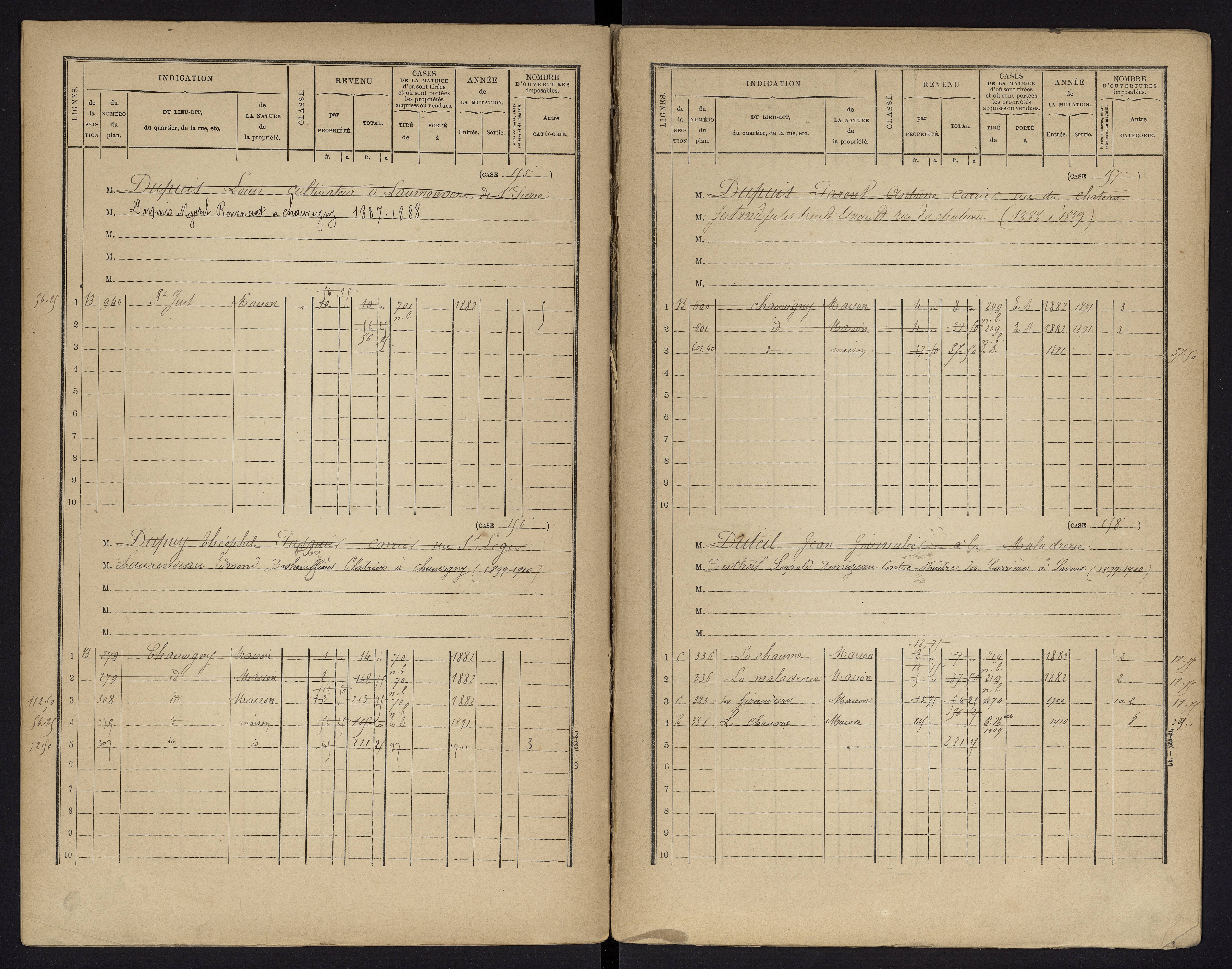 Chauvigny - FRAD086_cadastre Cases 1-600 