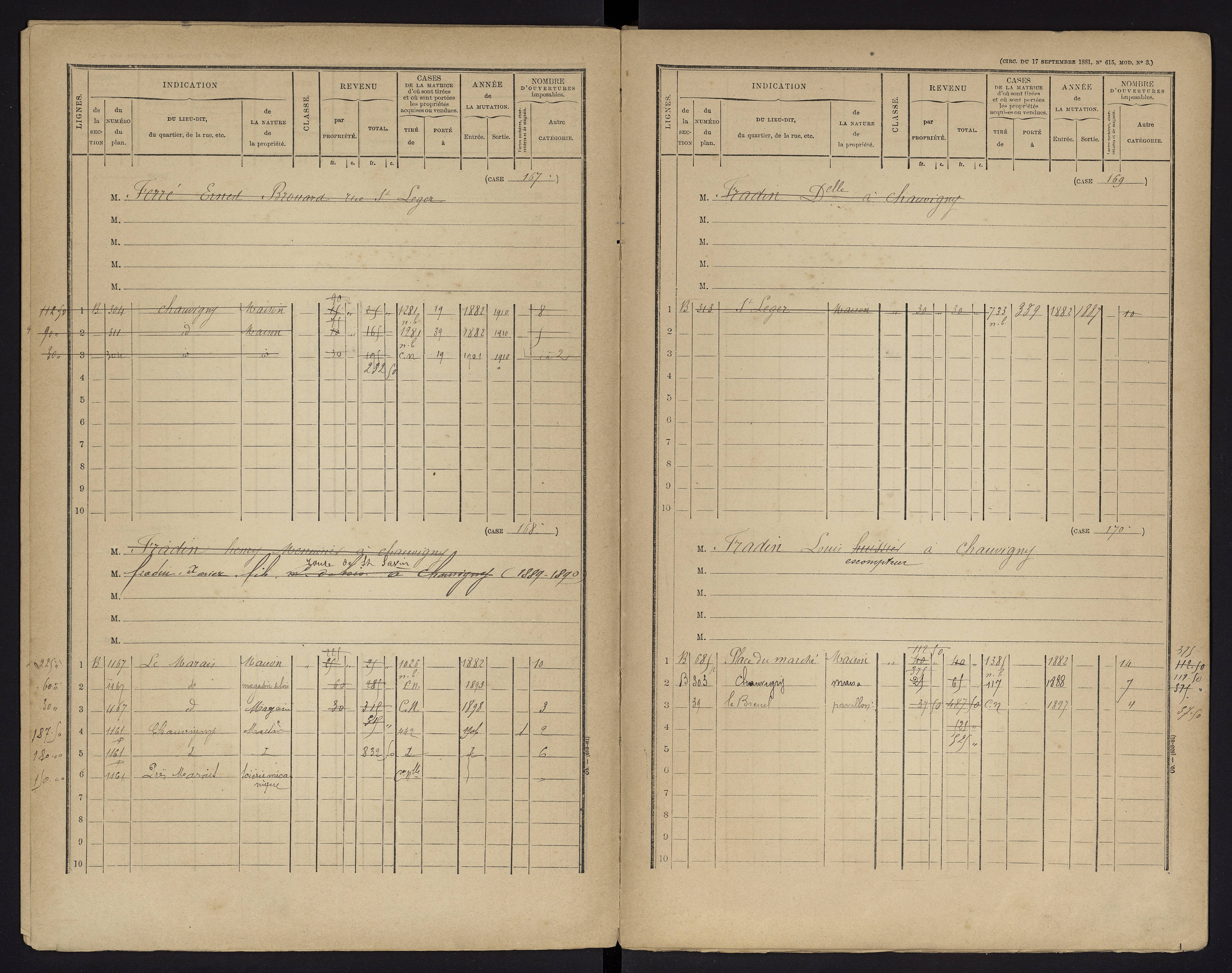 Chauvigny - FRAD086_cadastre Cases 1-600 