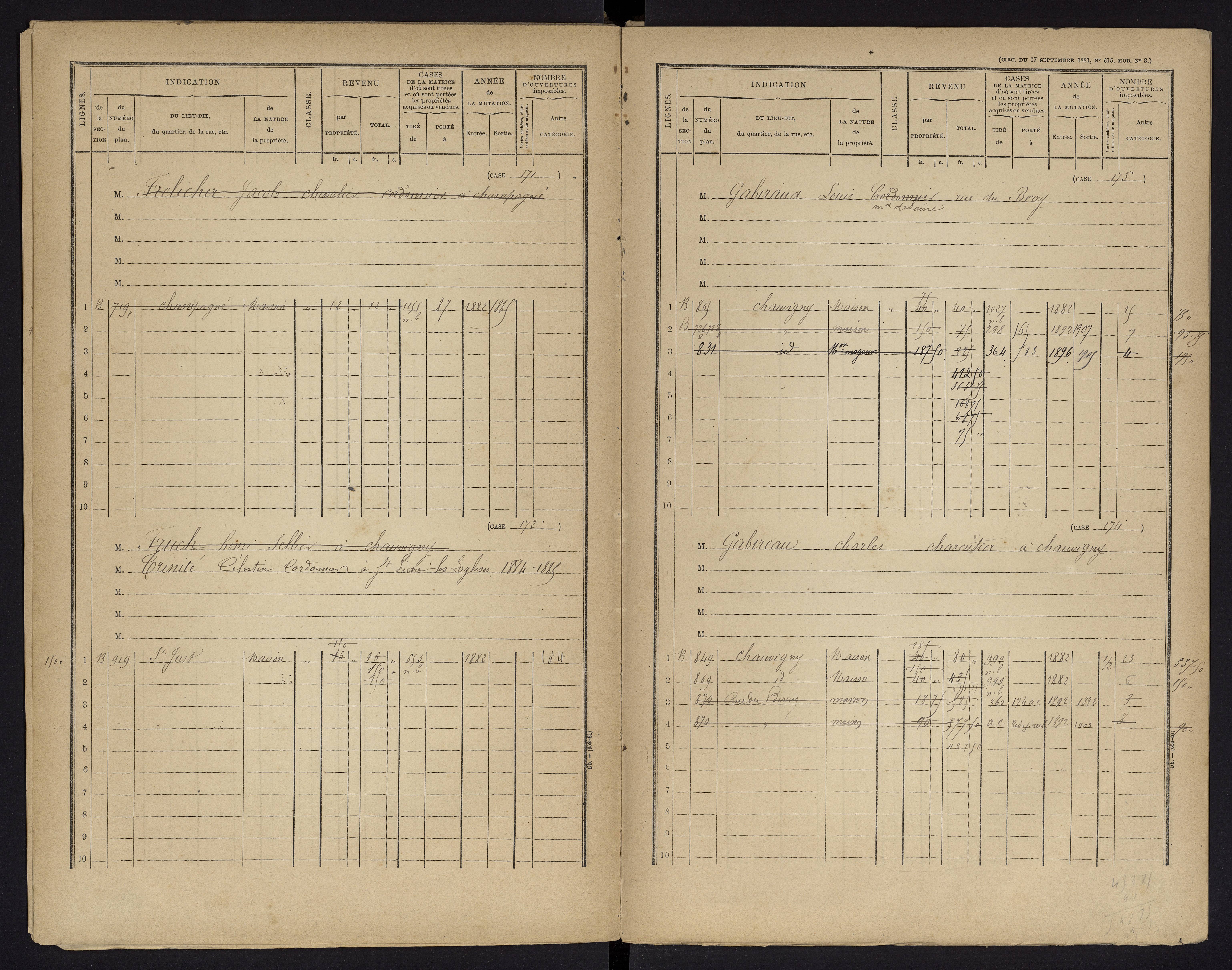 Chauvigny - FRAD086_cadastre Cases 1-600 