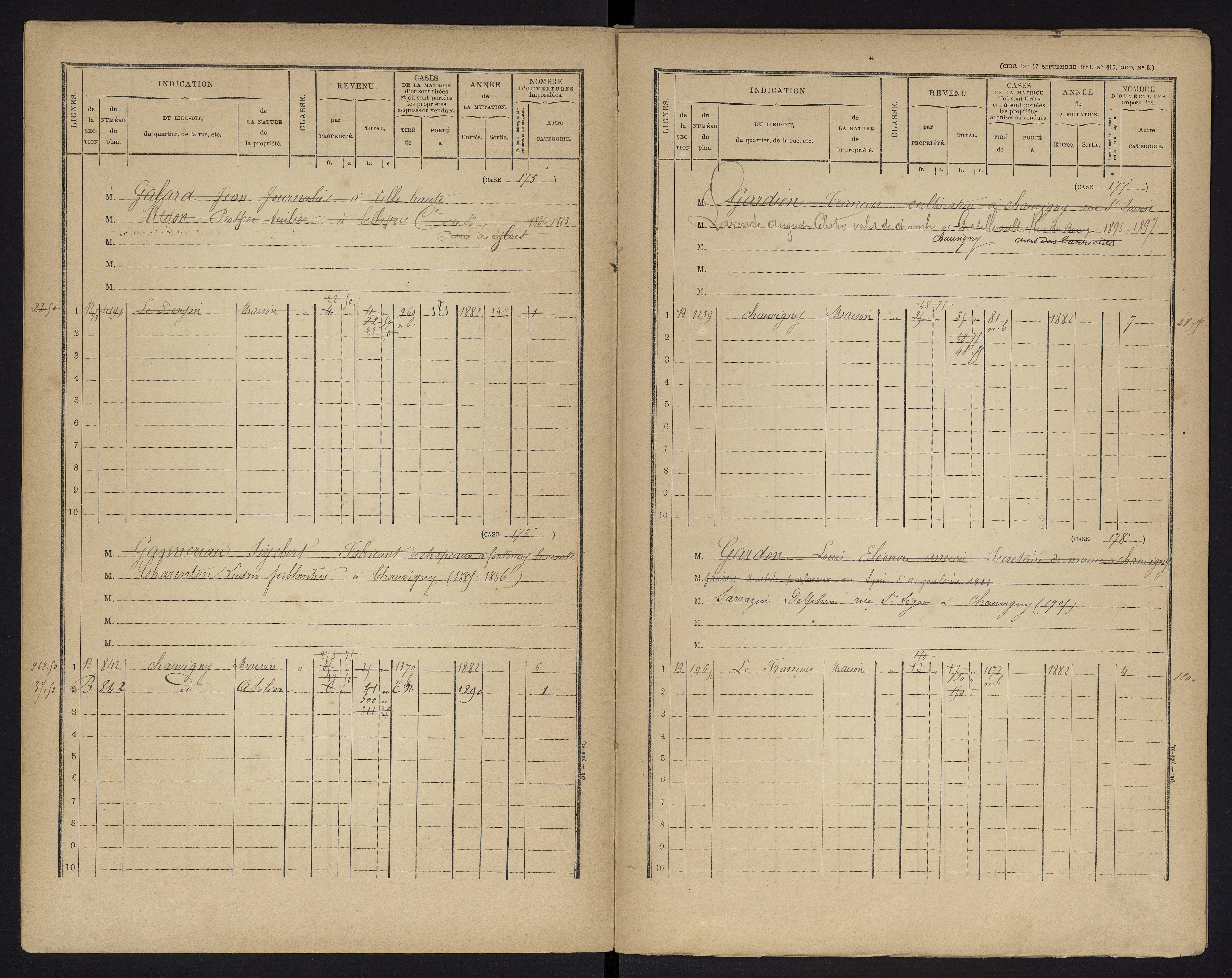 Chauvigny - FRAD086_cadastre Cases 1-600 