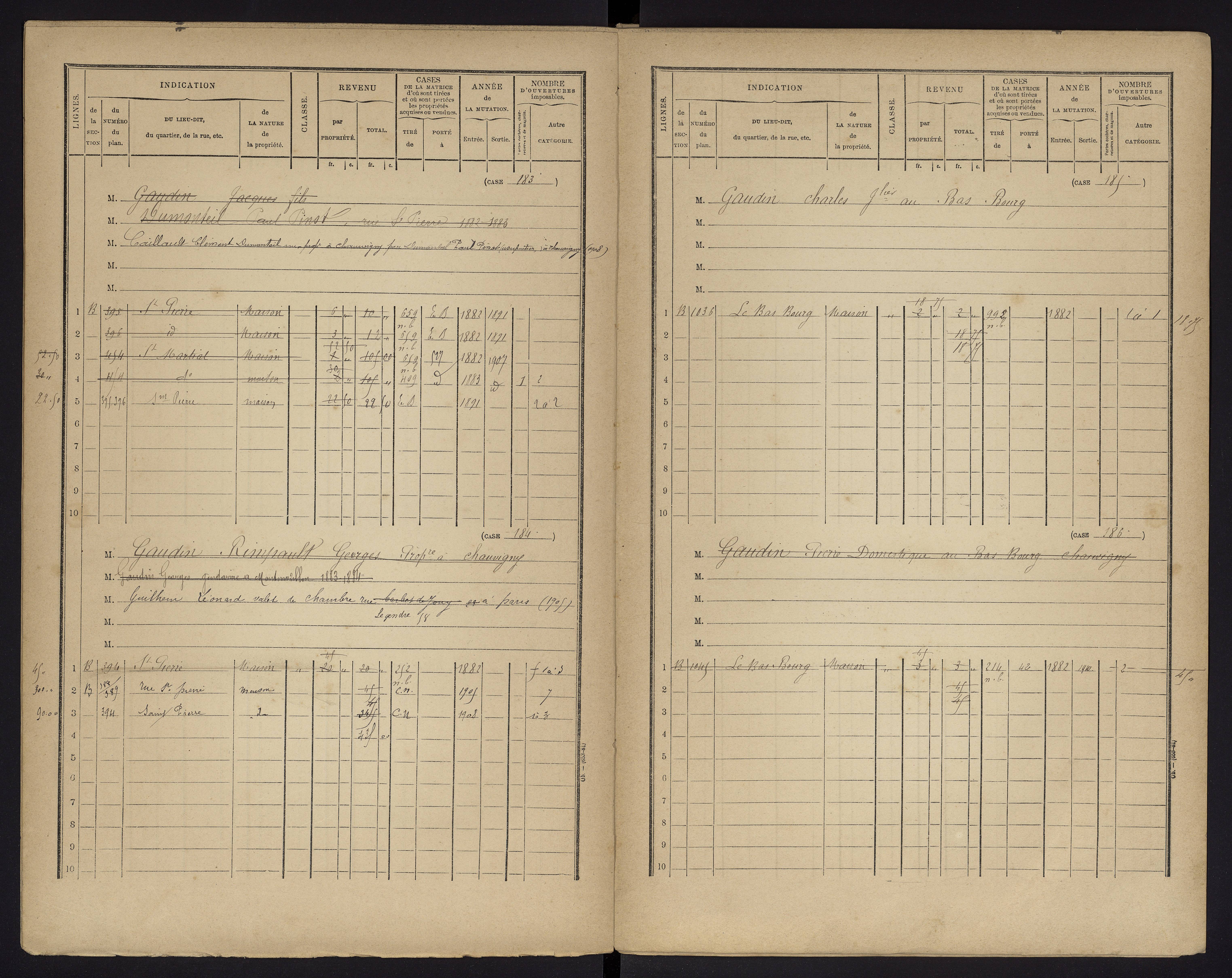 Chauvigny - FRAD086_cadastre Cases 1-600 