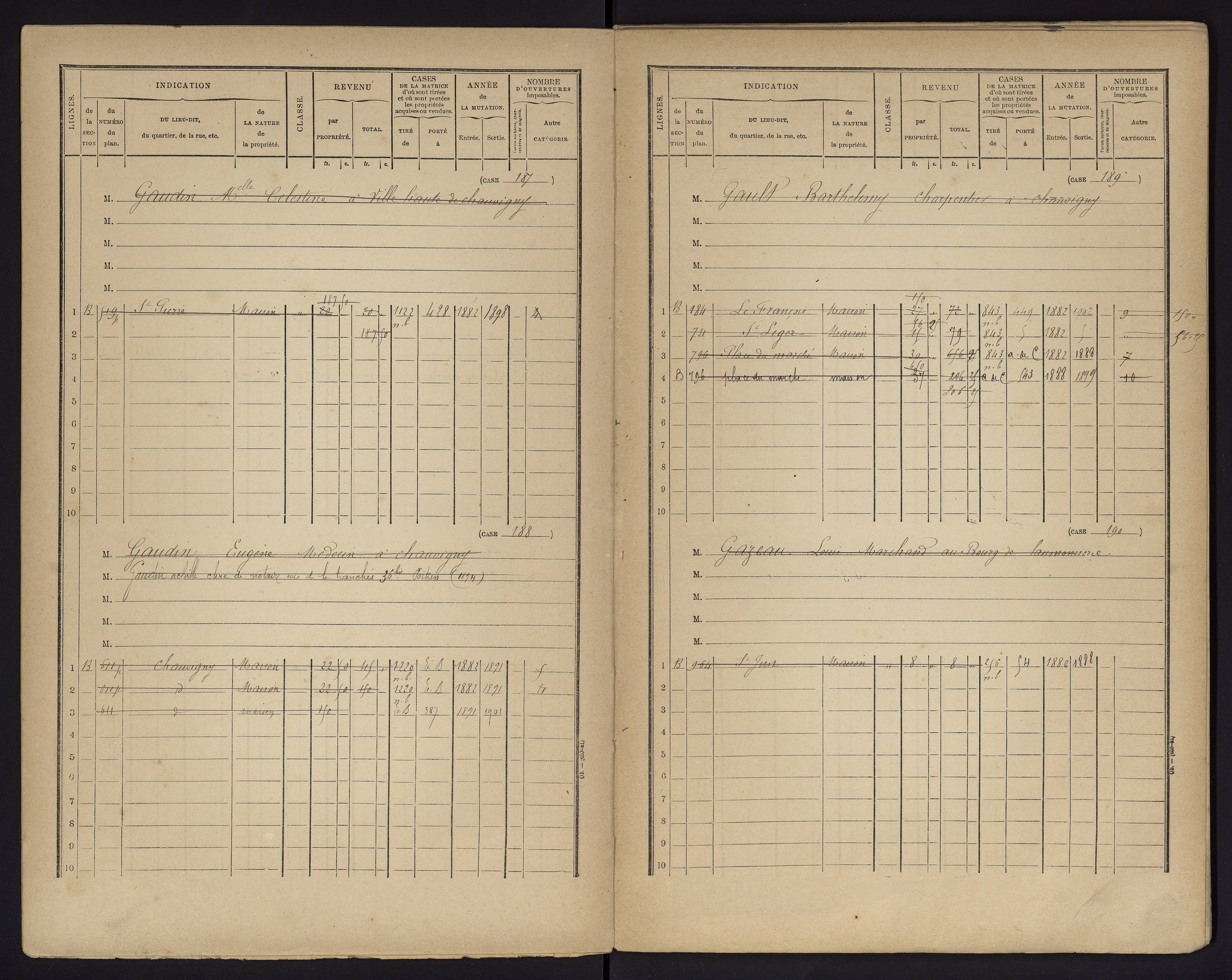 Chauvigny - FRAD086_cadastre Cases 1-600 