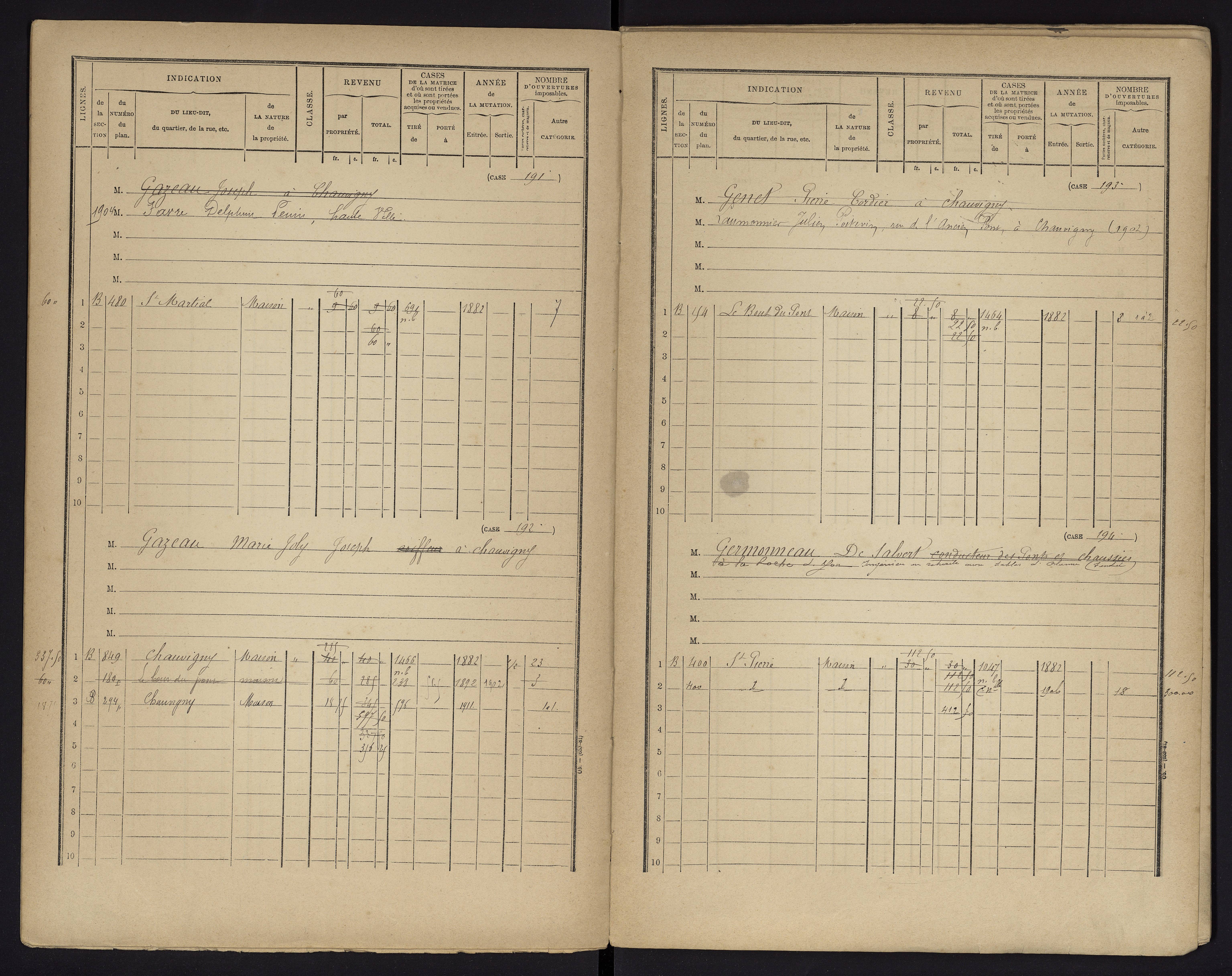 Chauvigny - FRAD086_cadastre Cases 1-600 
