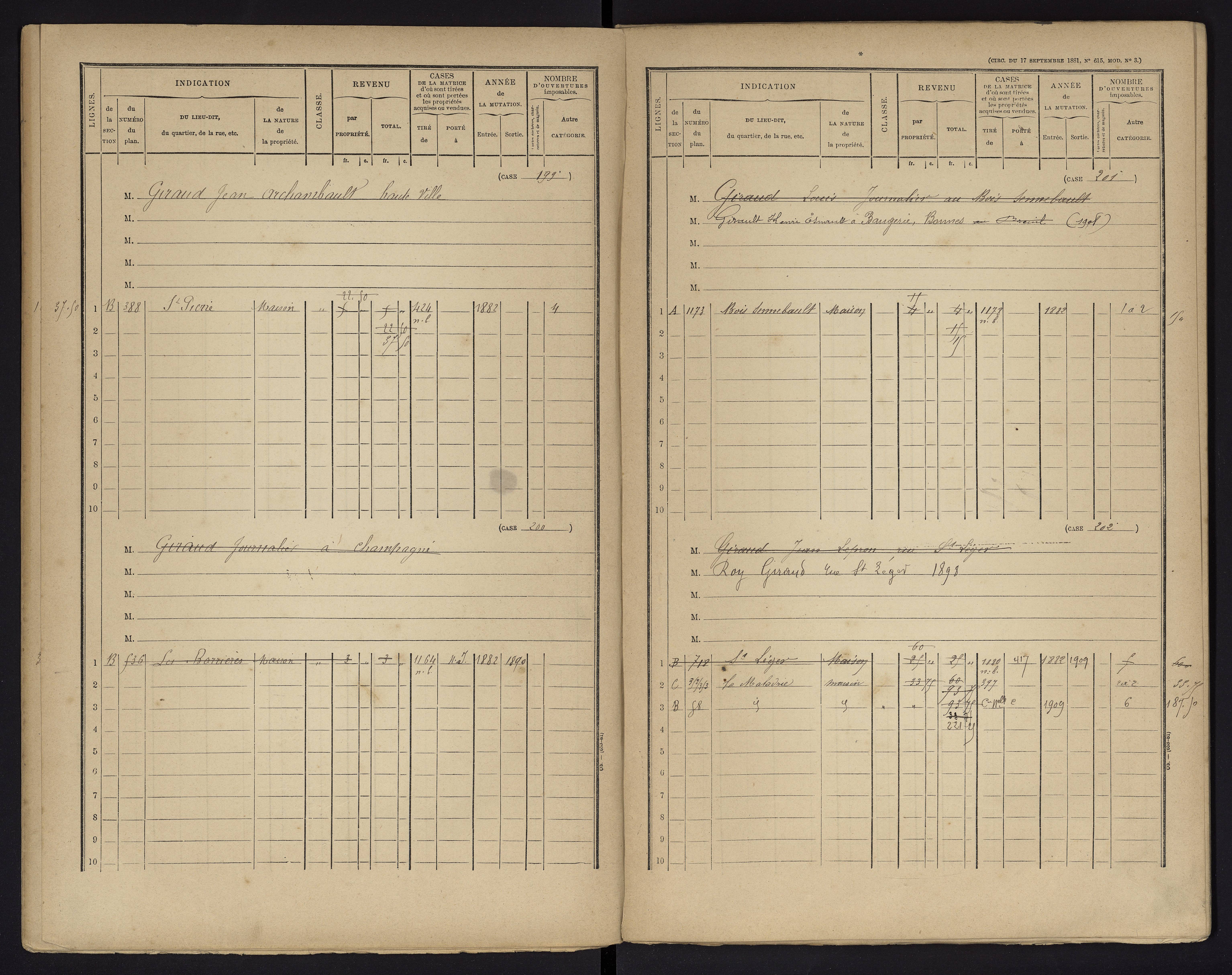 Chauvigny - FRAD086_cadastre Cases 1-600 
