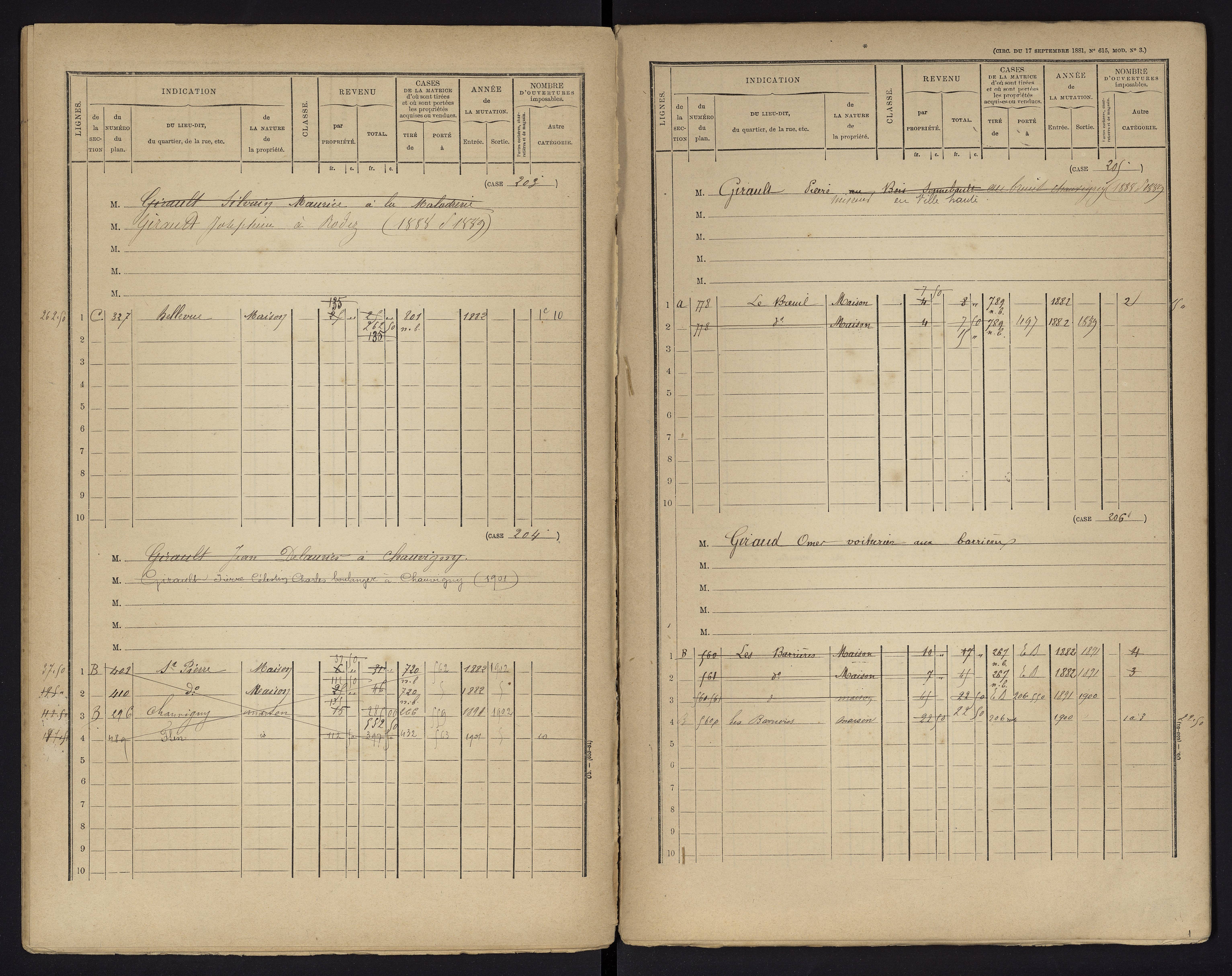 Chauvigny - FRAD086_cadastre Cases 1-600 