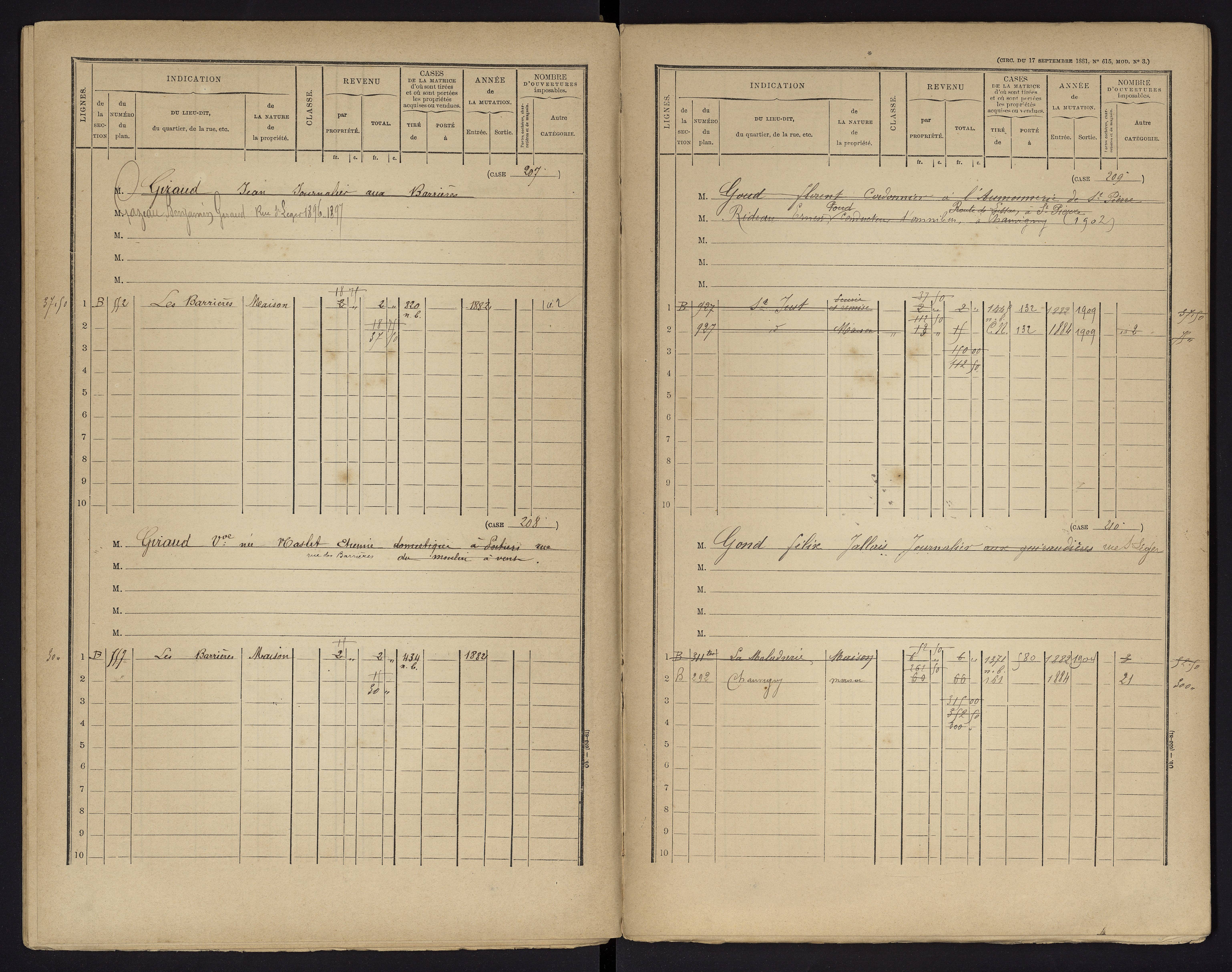 Chauvigny - FRAD086_cadastre Cases 1-600 
