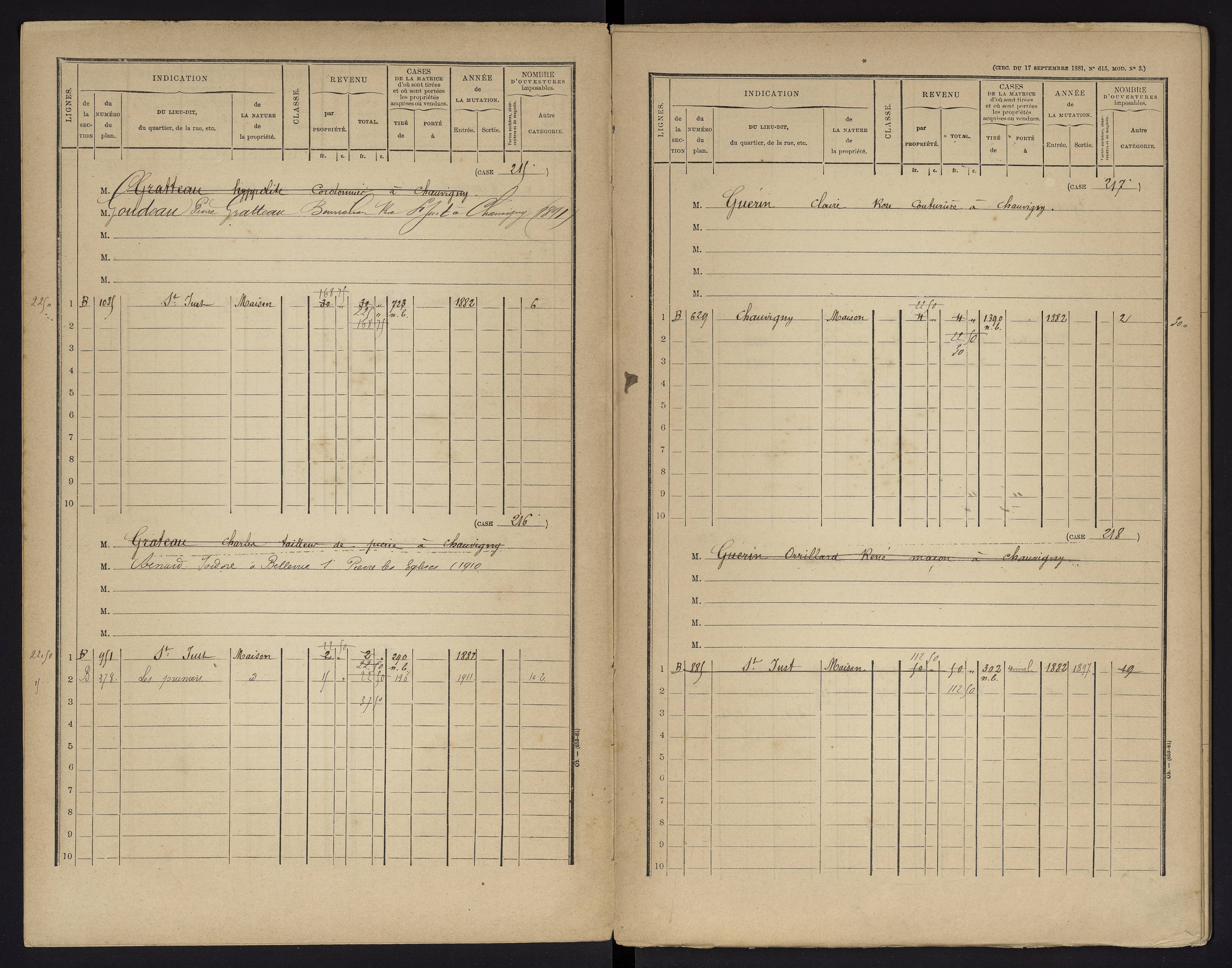 Chauvigny - FRAD086_cadastre Cases 1-600 