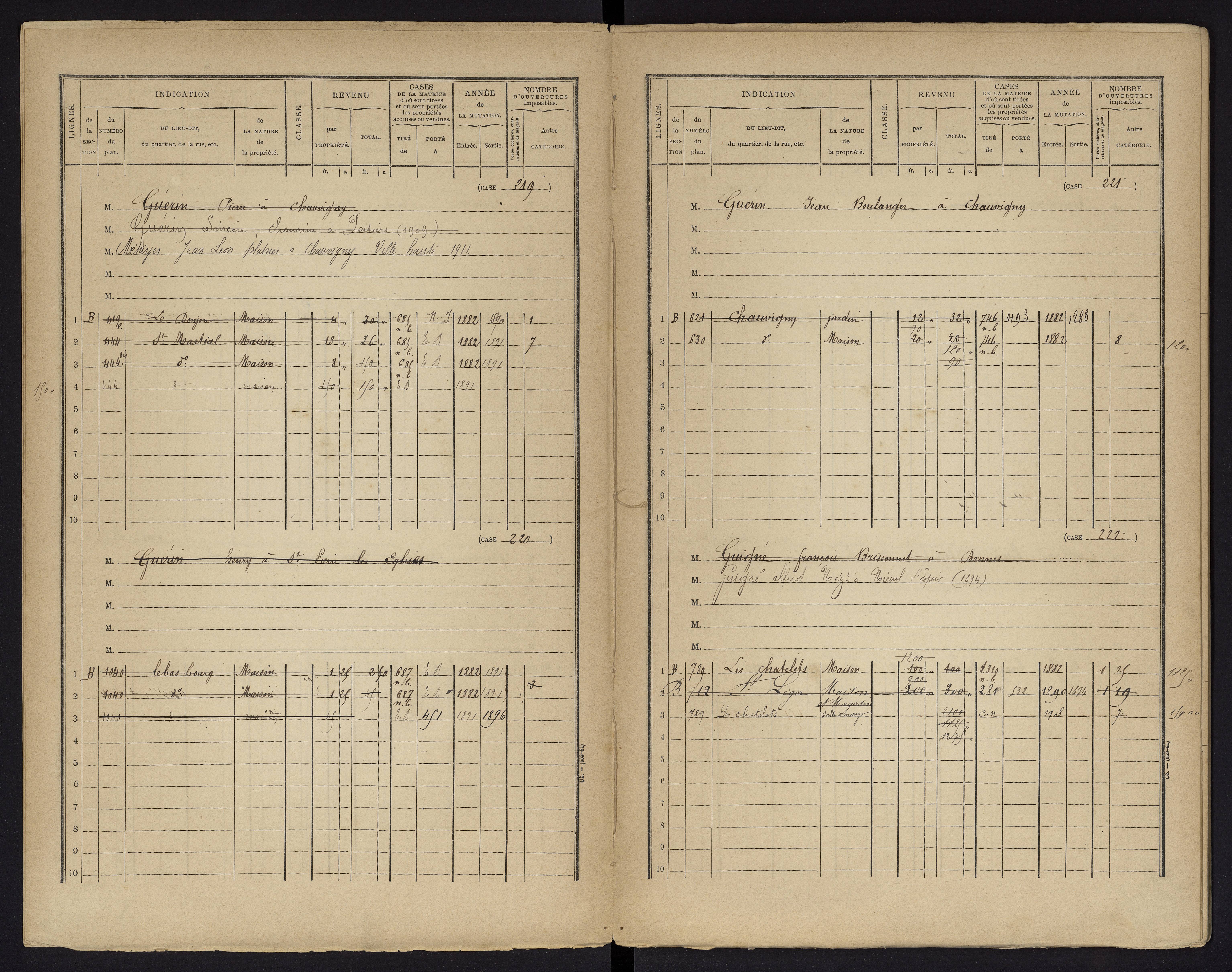 Chauvigny - FRAD086_cadastre Cases 1-600 