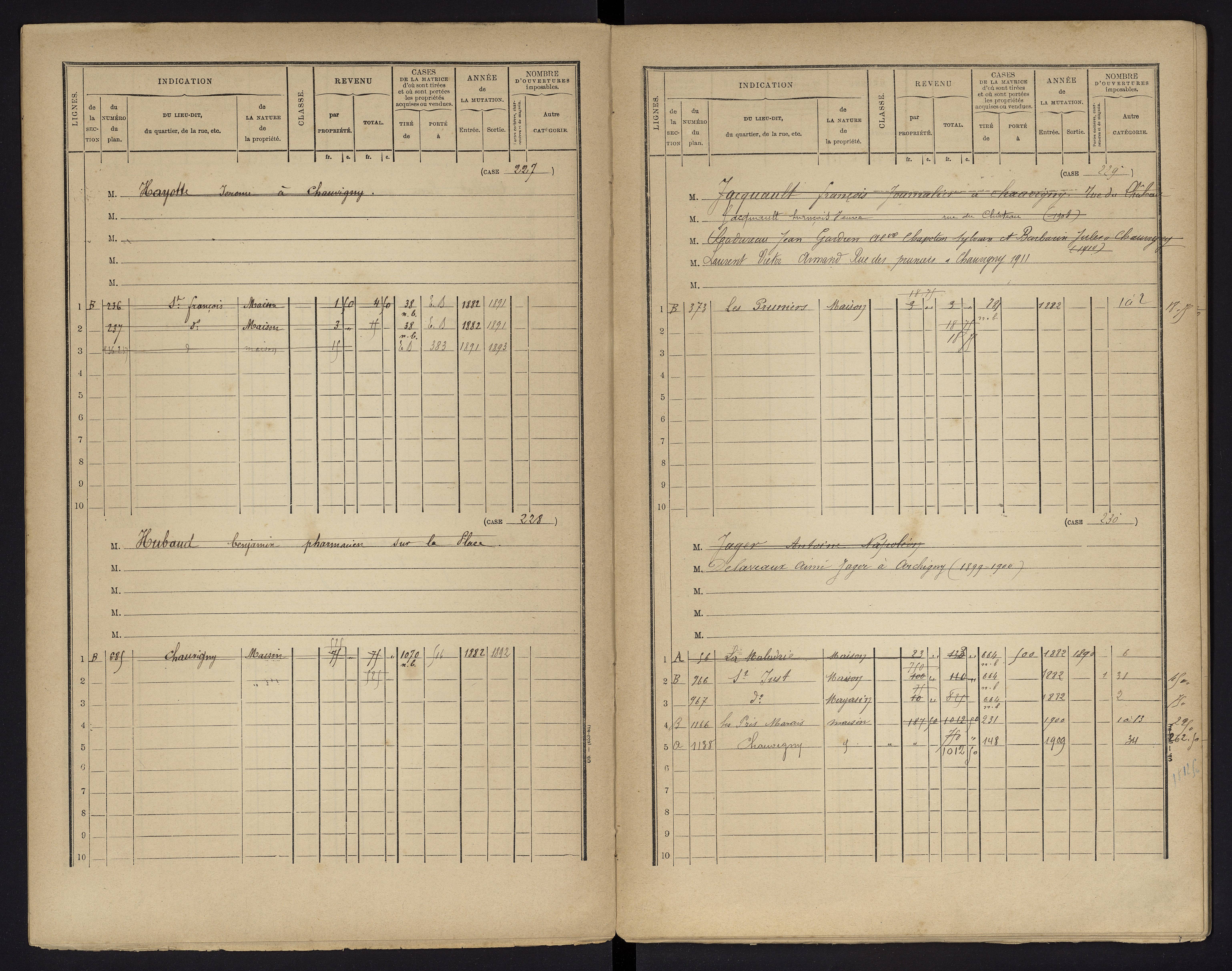 Chauvigny - FRAD086_cadastre Cases 1-600 