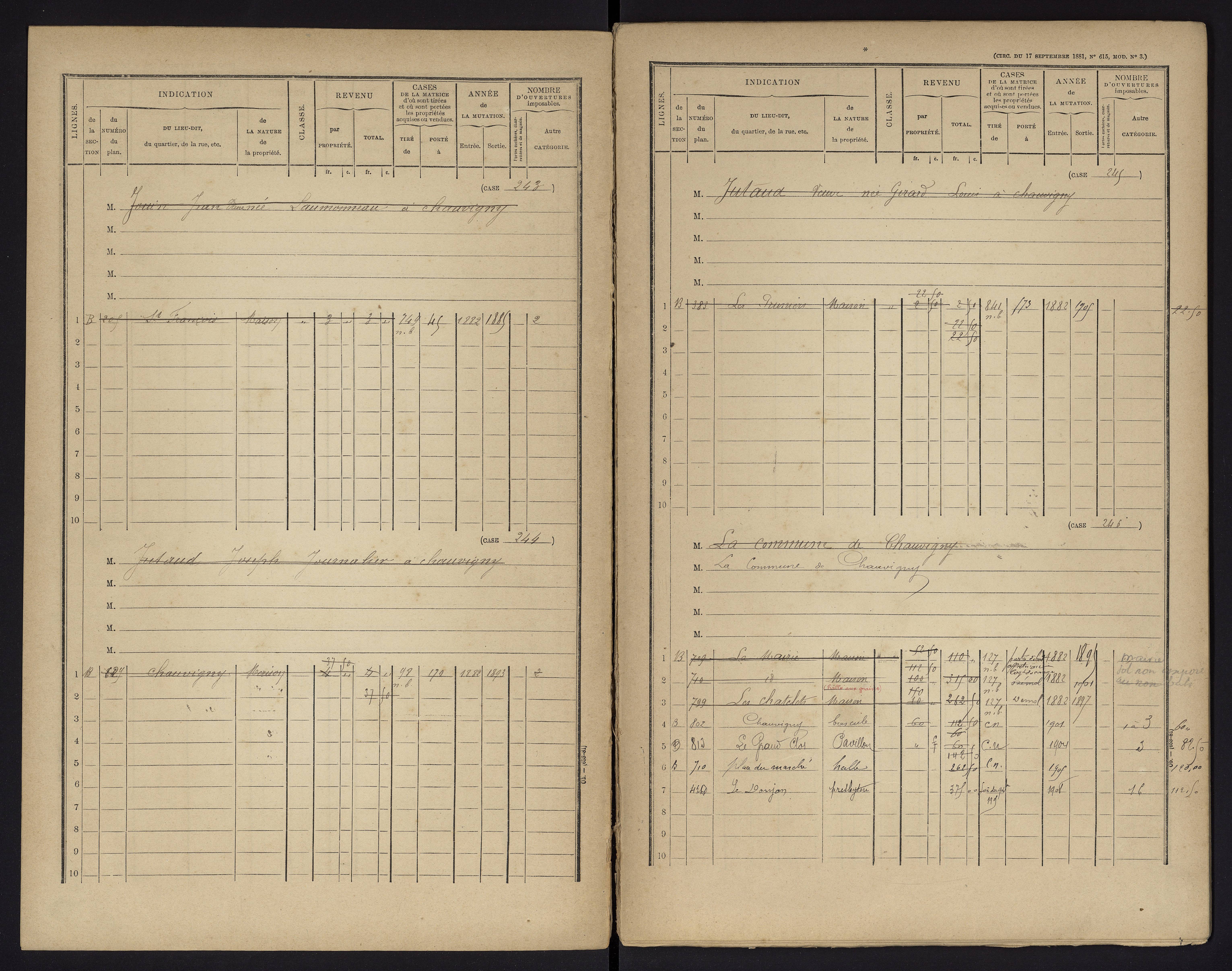 Chauvigny - FRAD086_cadastre Cases 1-600 