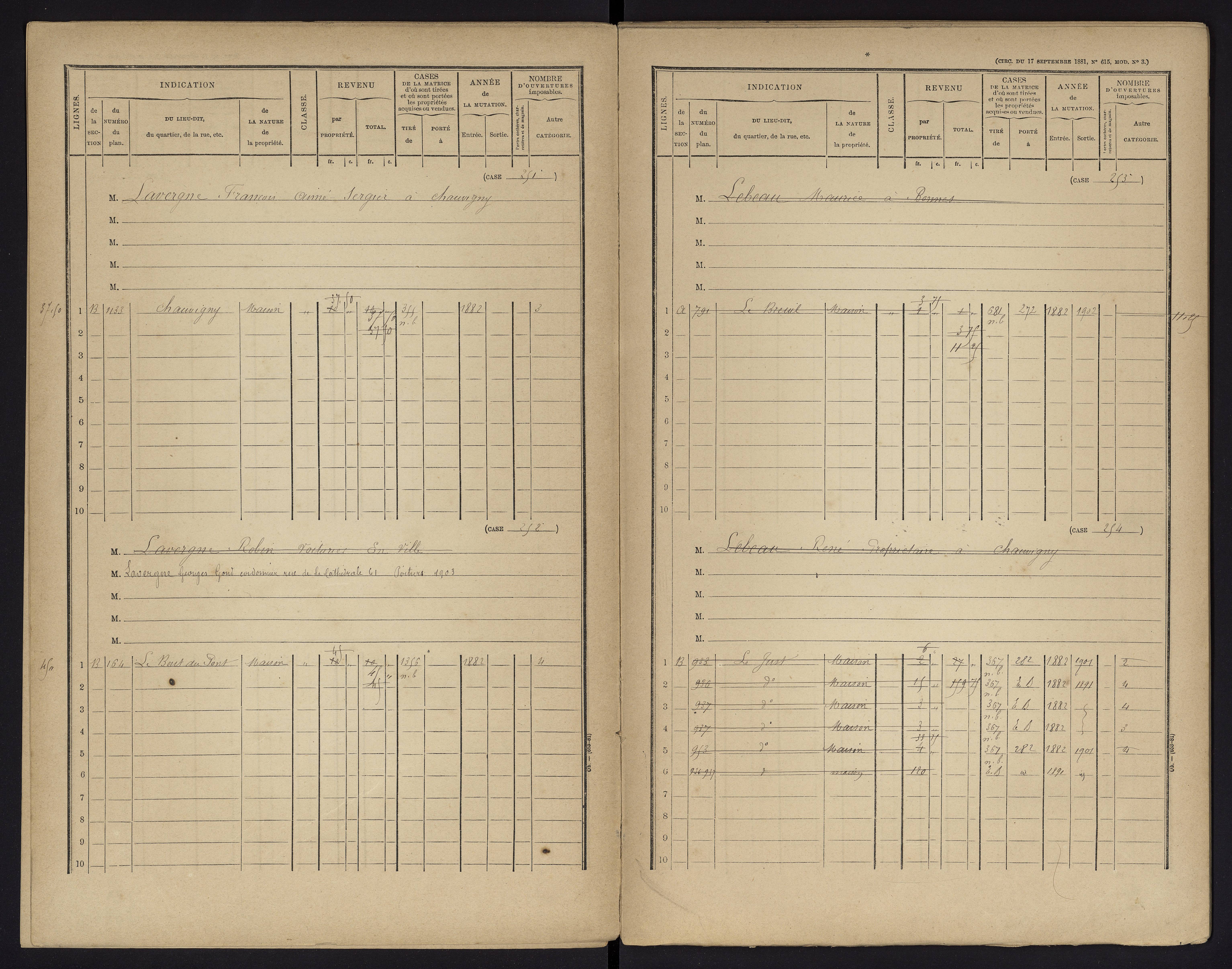 Chauvigny - FRAD086_cadastre Cases 1-600 