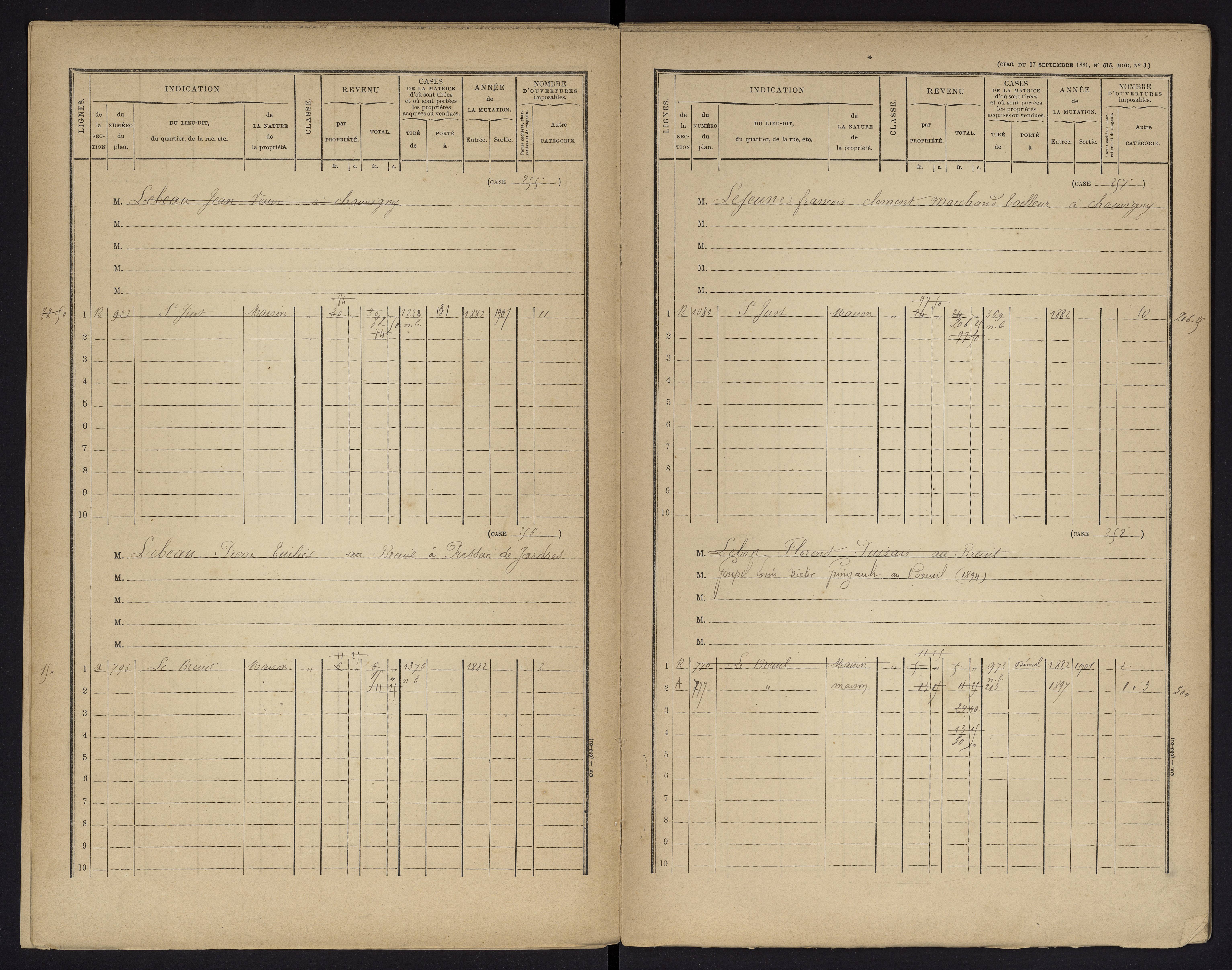 Chauvigny - FRAD086_cadastre Cases 1-600 