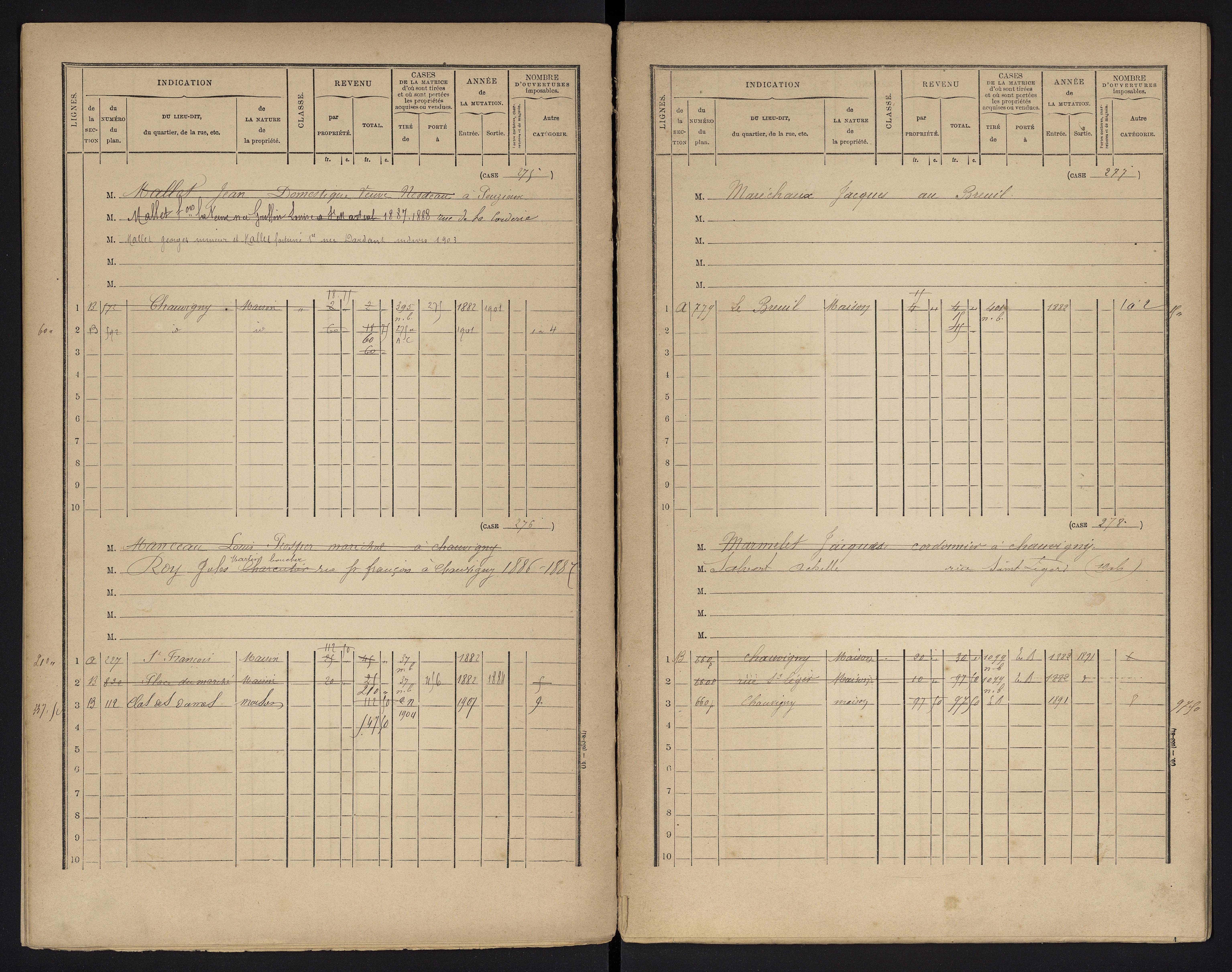 Chauvigny - FRAD086_cadastre Cases 1-600 