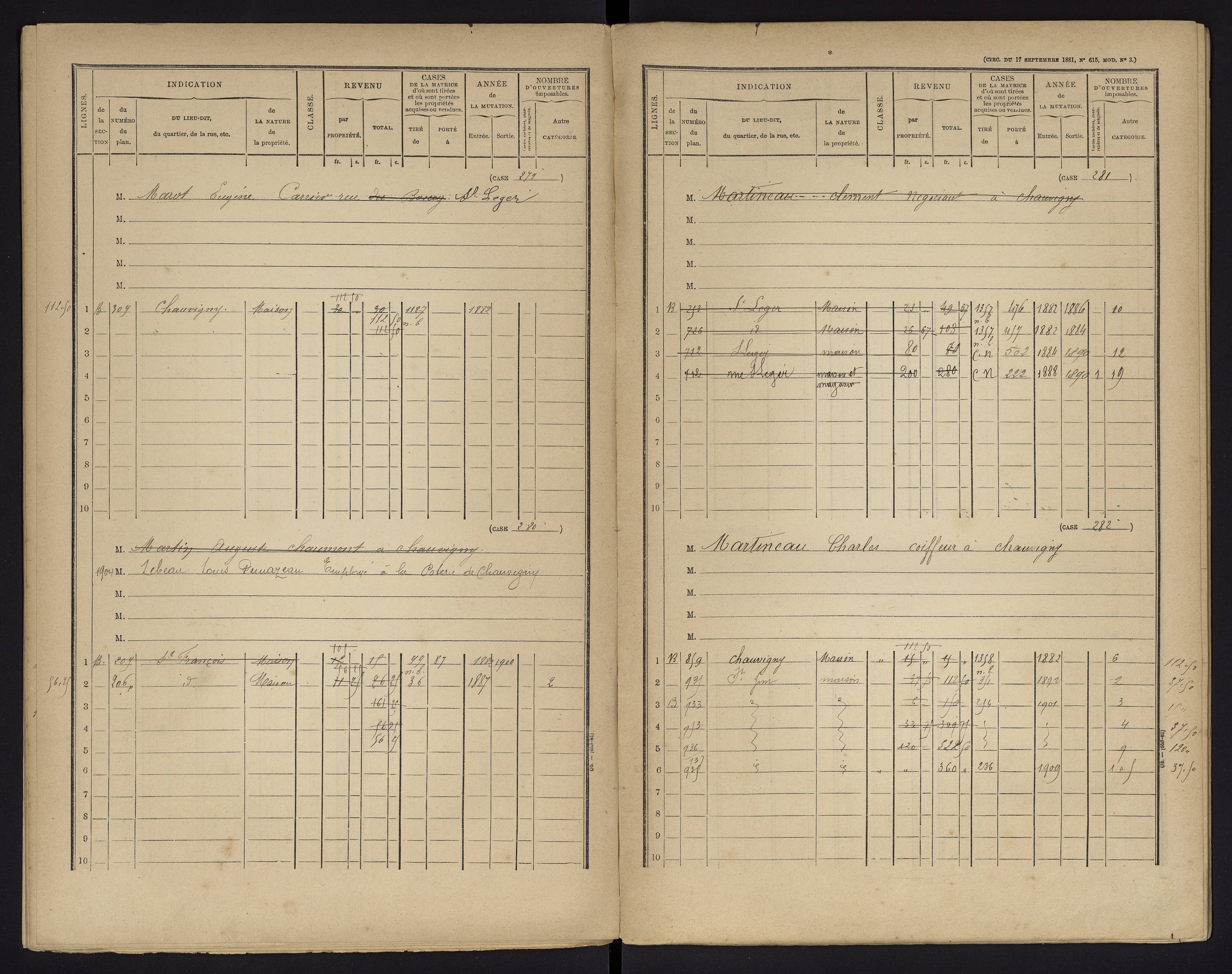 Chauvigny - FRAD086_cadastre Cases 1-600 