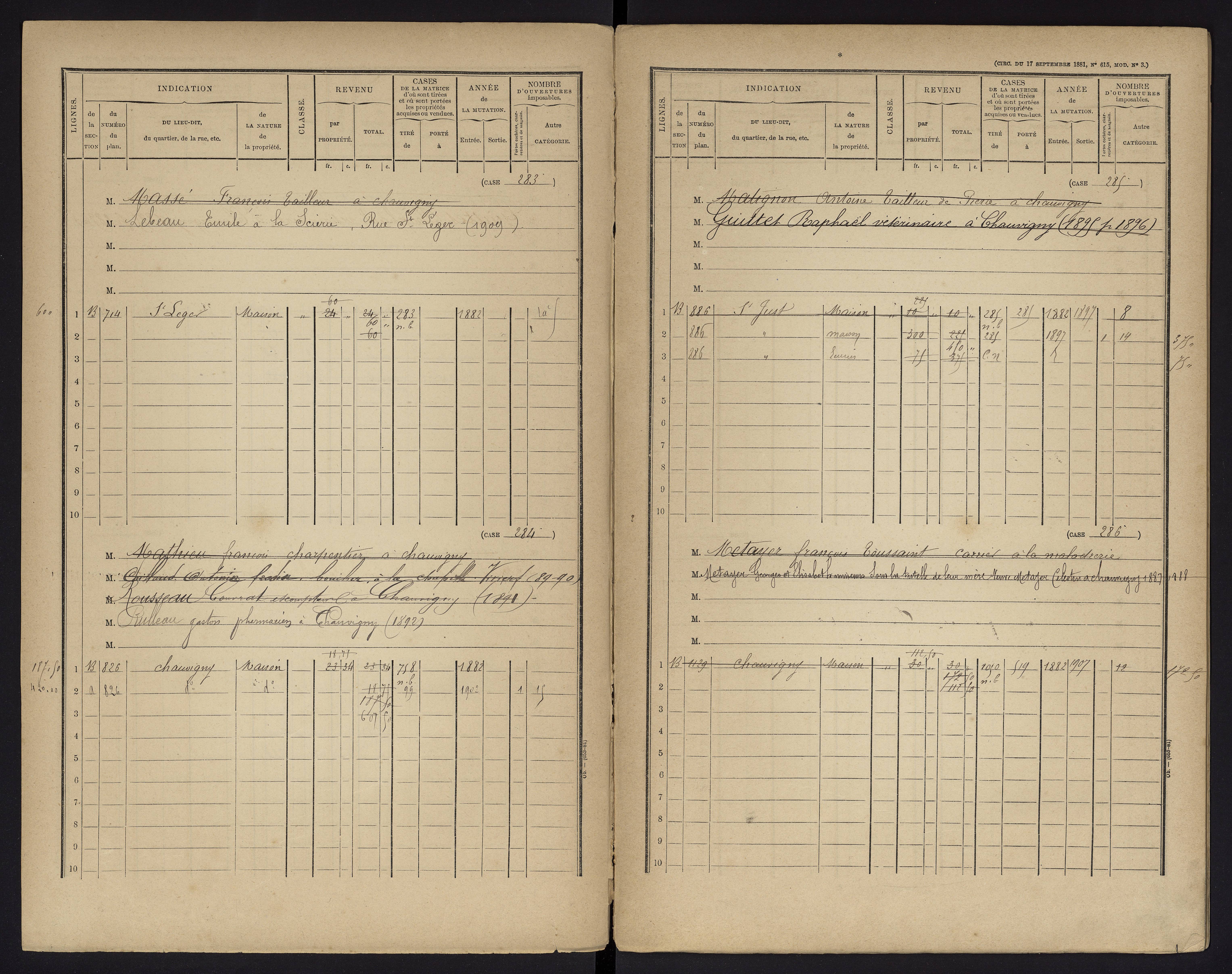 Chauvigny - FRAD086_cadastre Cases 1-600 