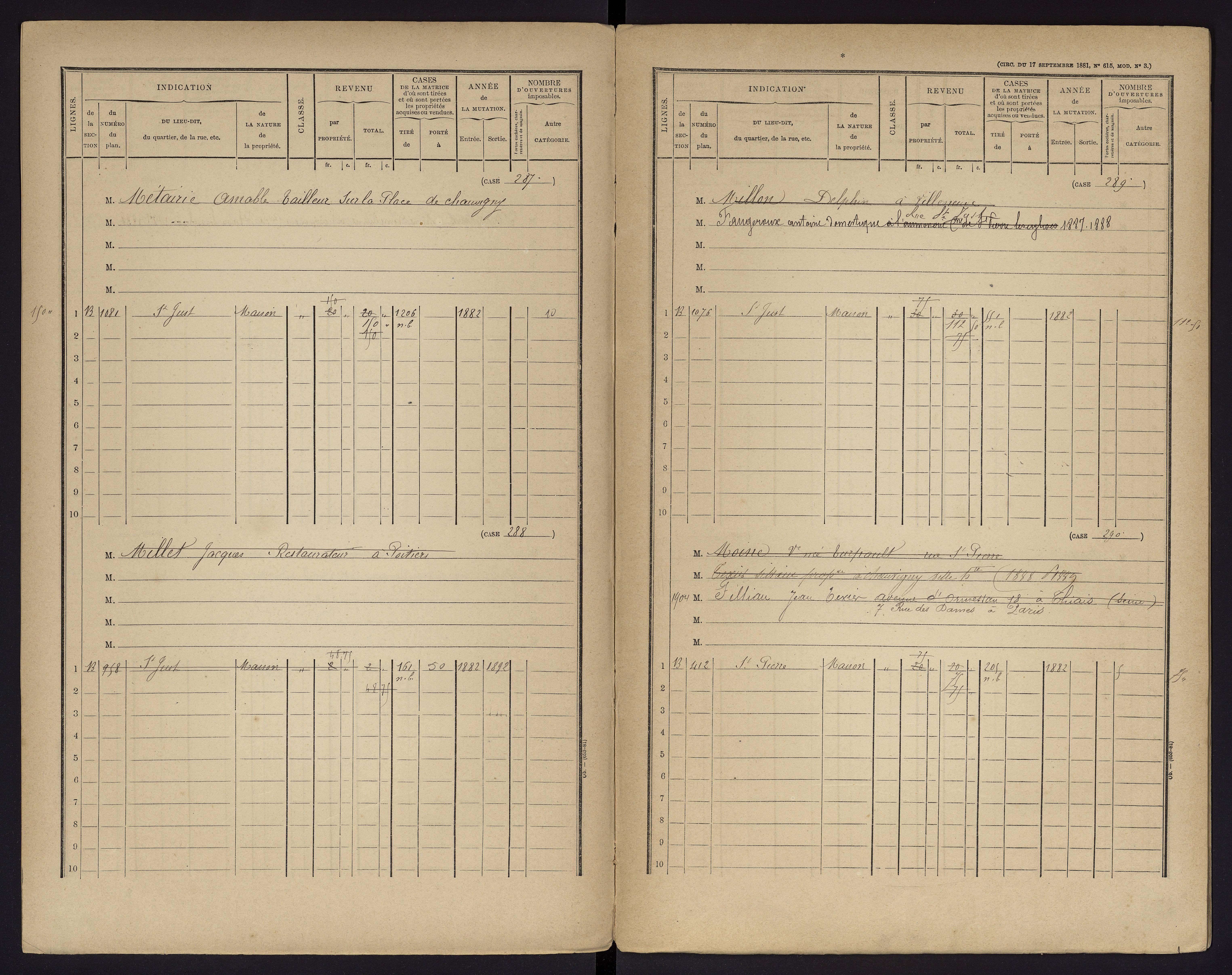 Chauvigny - FRAD086_cadastre Cases 1-600 