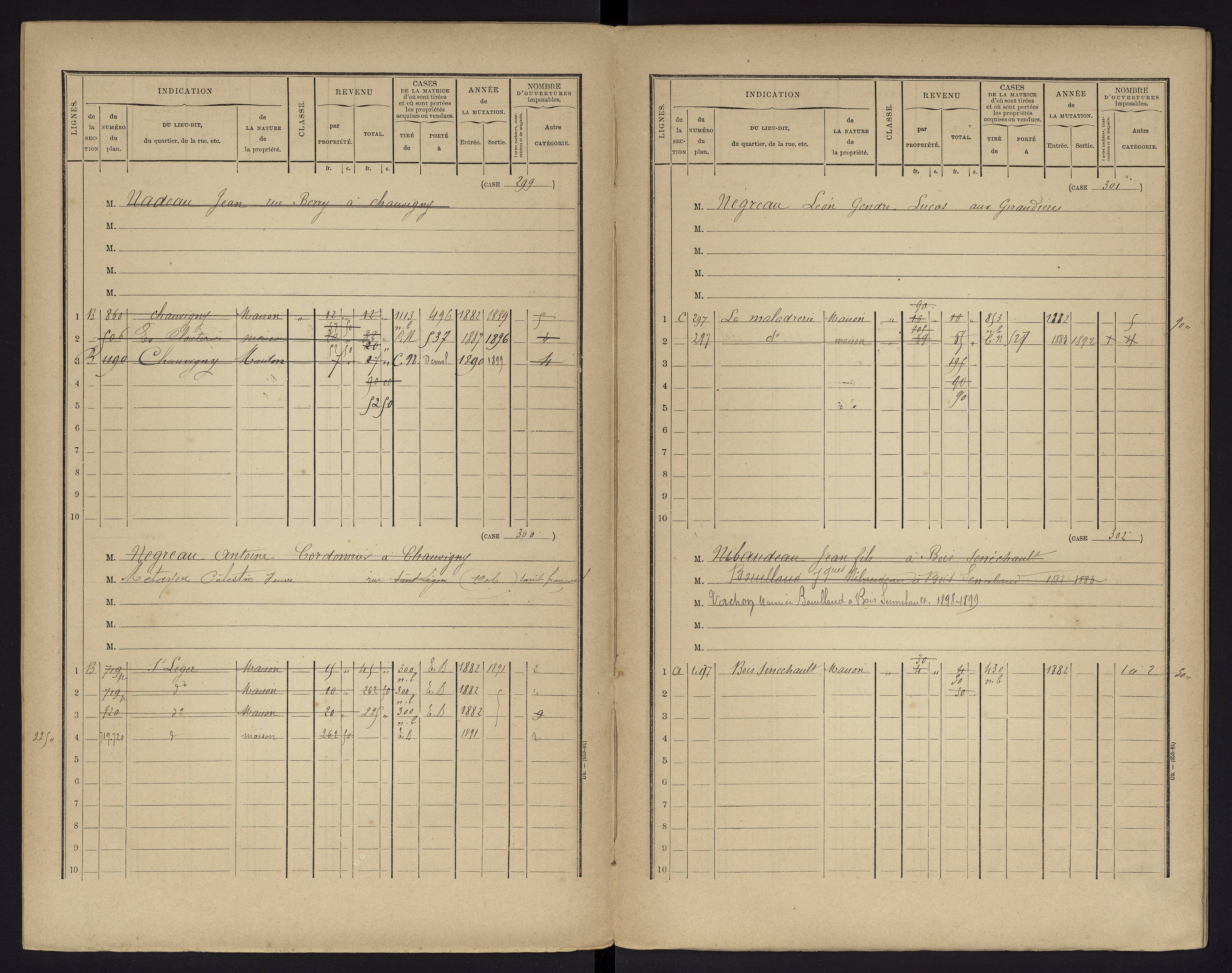 Chauvigny - FRAD086_cadastre Cases 1-600 