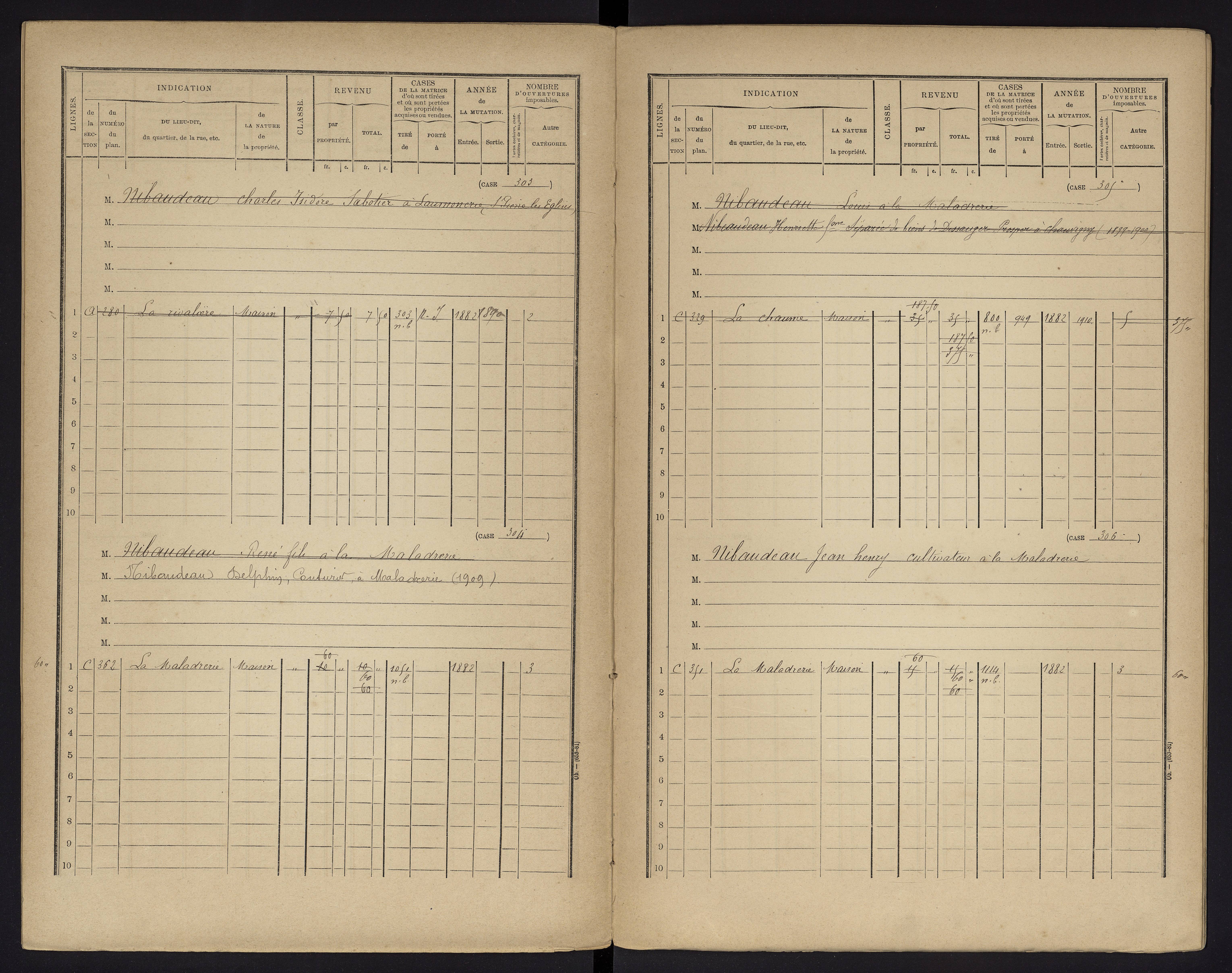 Chauvigny - FRAD086_cadastre Cases 1-600 