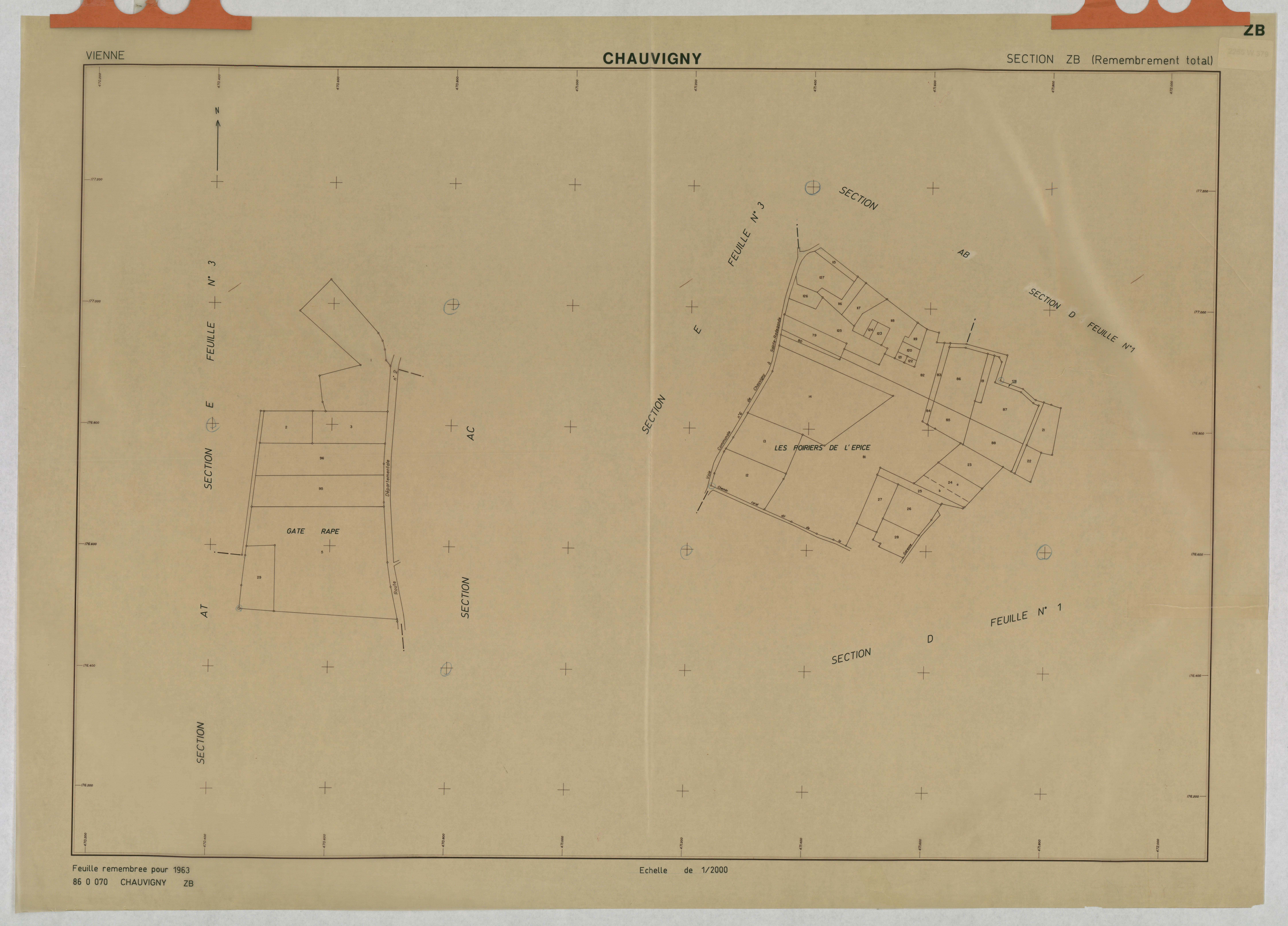 Chauvigny - FRAD086_cadastre Plans remembrés 