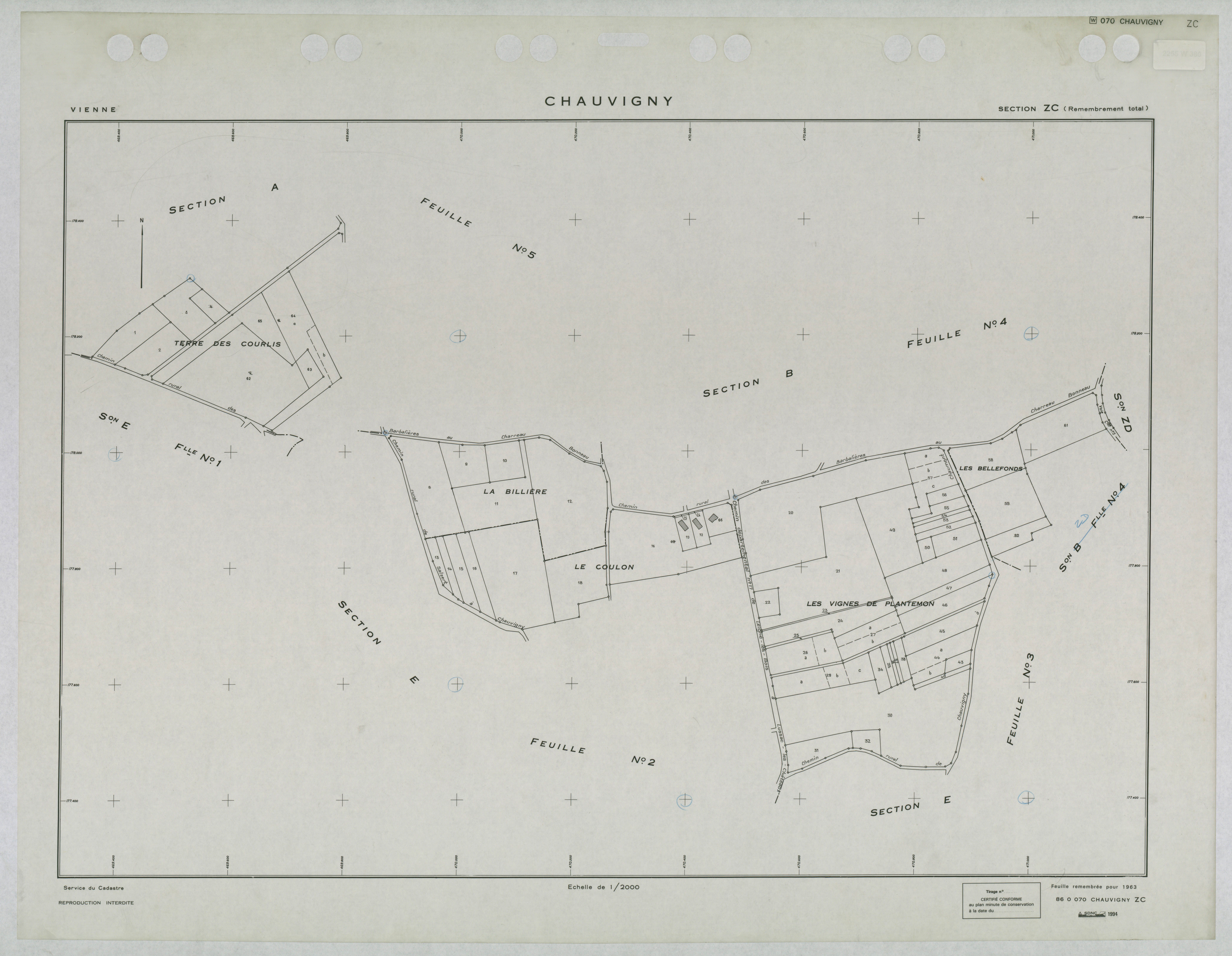 Chauvigny - FRAD086_cadastre Plans remembrés 
