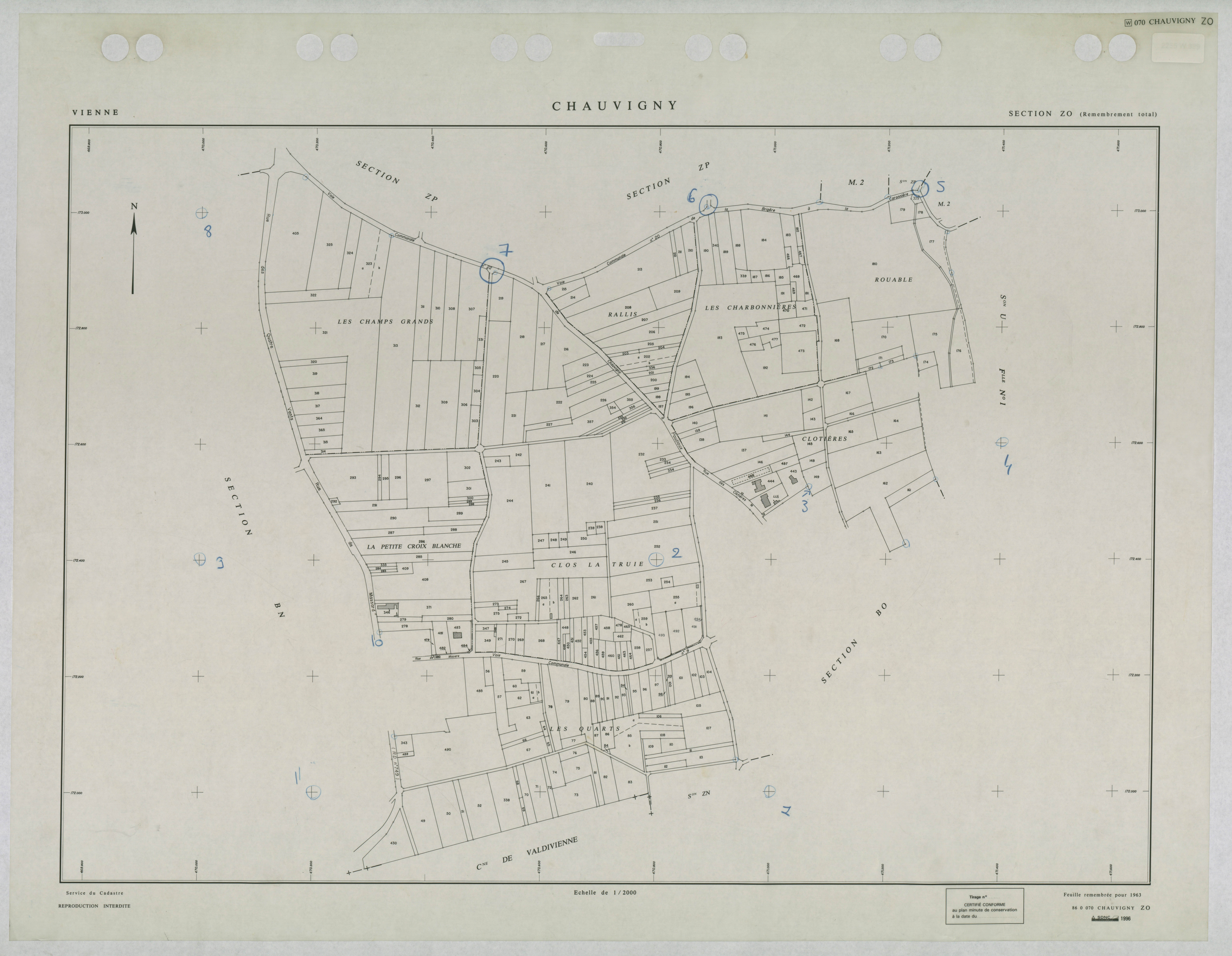 Chauvigny - FRAD086_cadastre Plans remembrés 