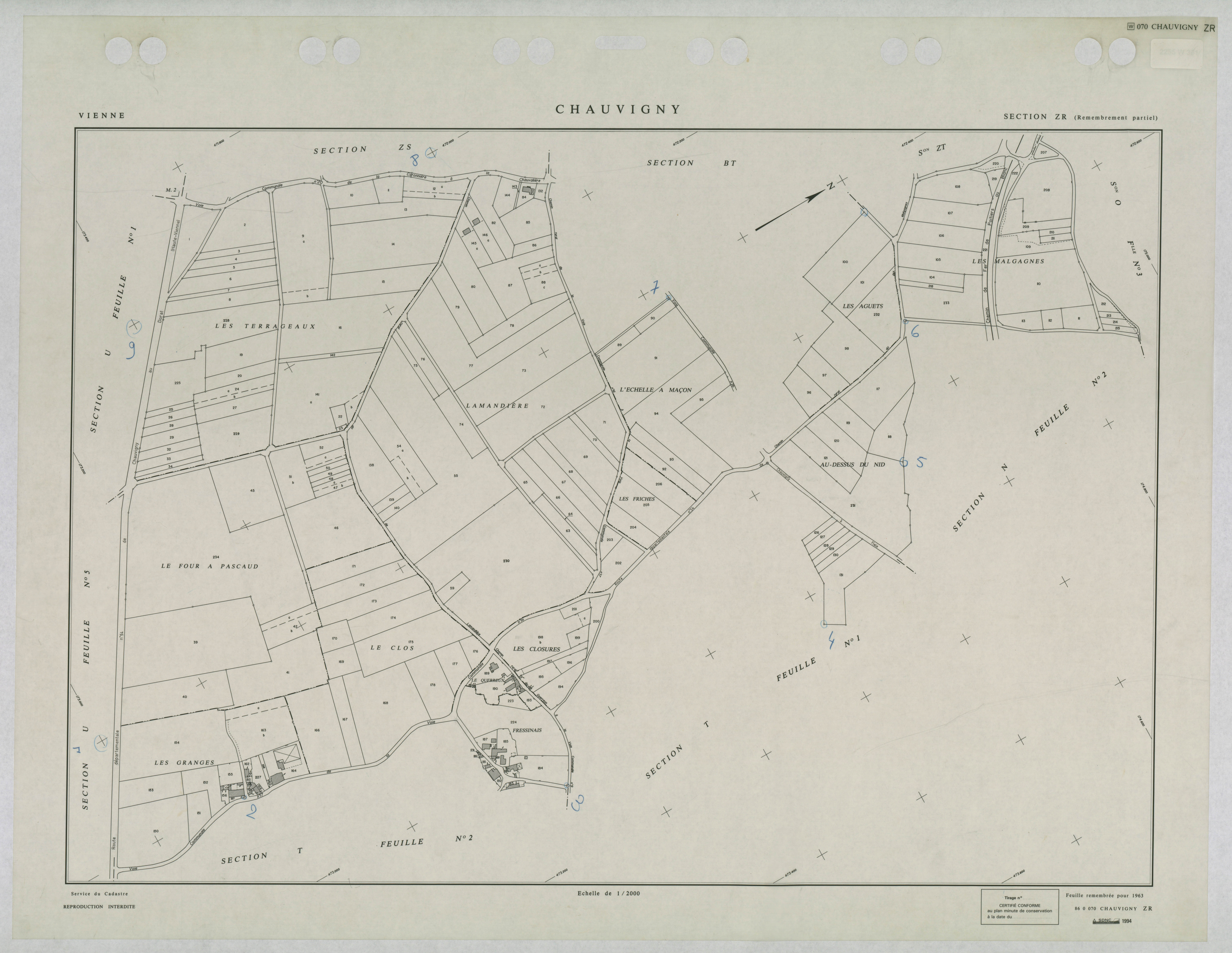 Chauvigny - FRAD086_cadastre Plans remembrés 