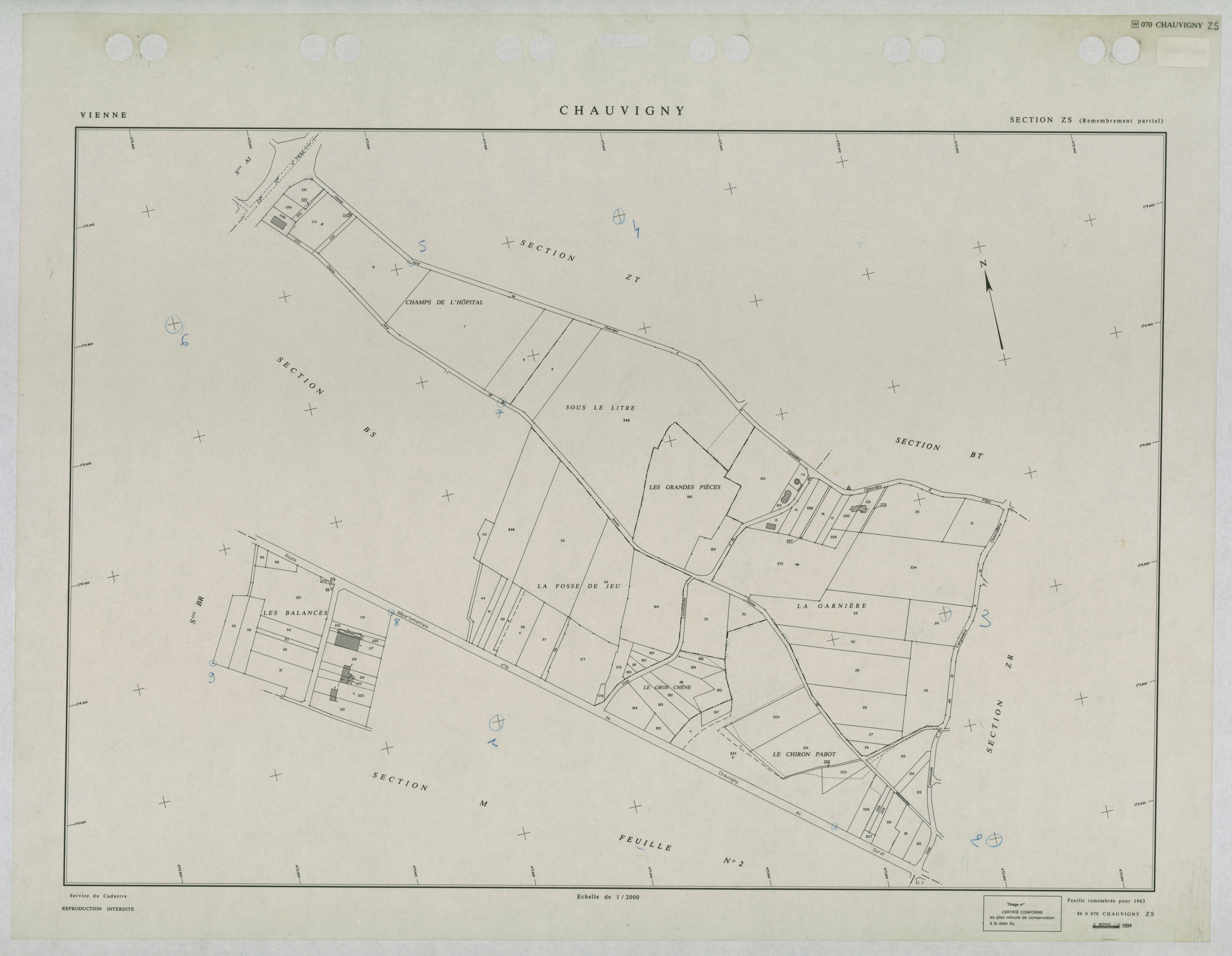 Chauvigny - FRAD086_cadastre Plans remembrés 