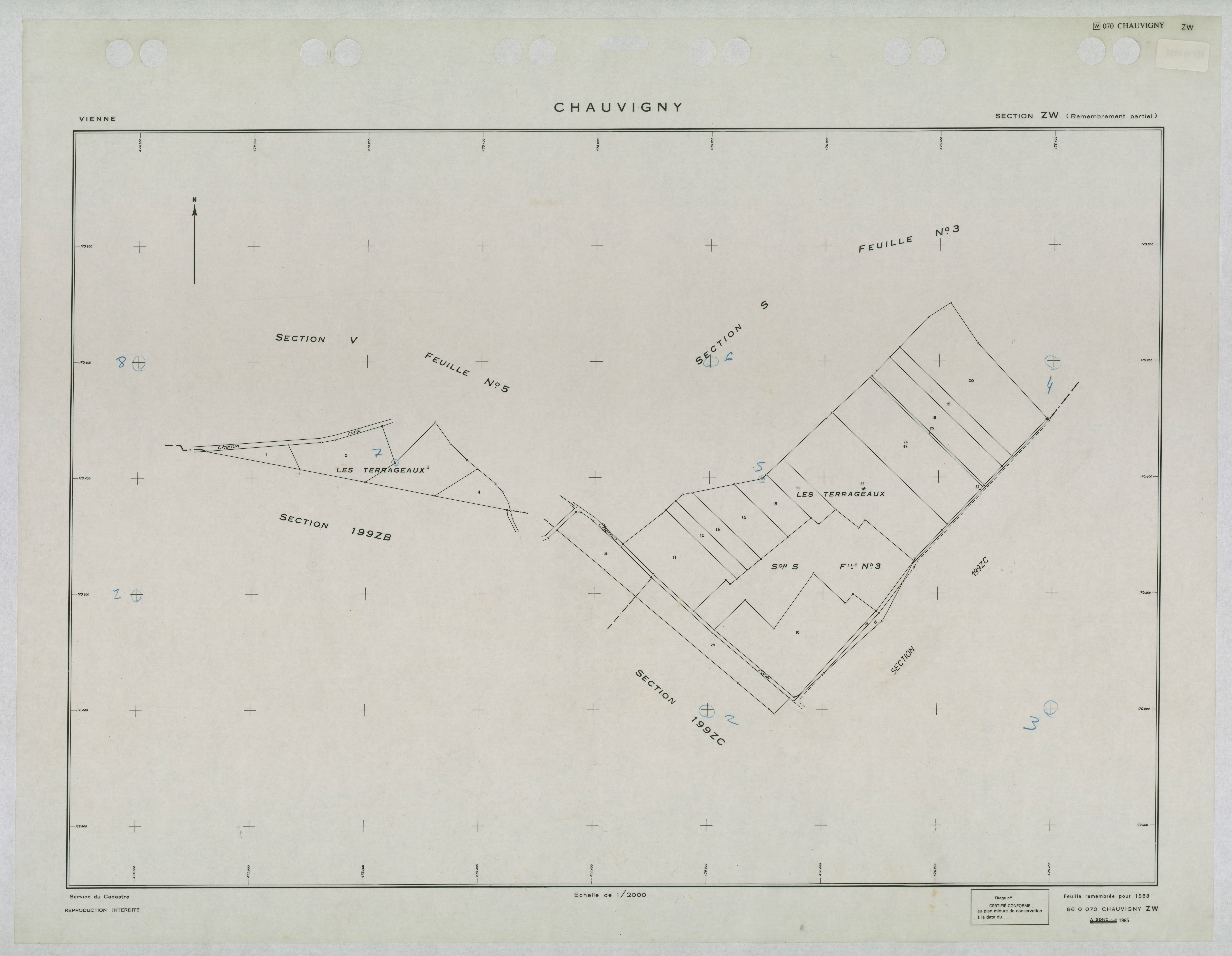 Chauvigny - FRAD086_cadastre Plans remembrés 