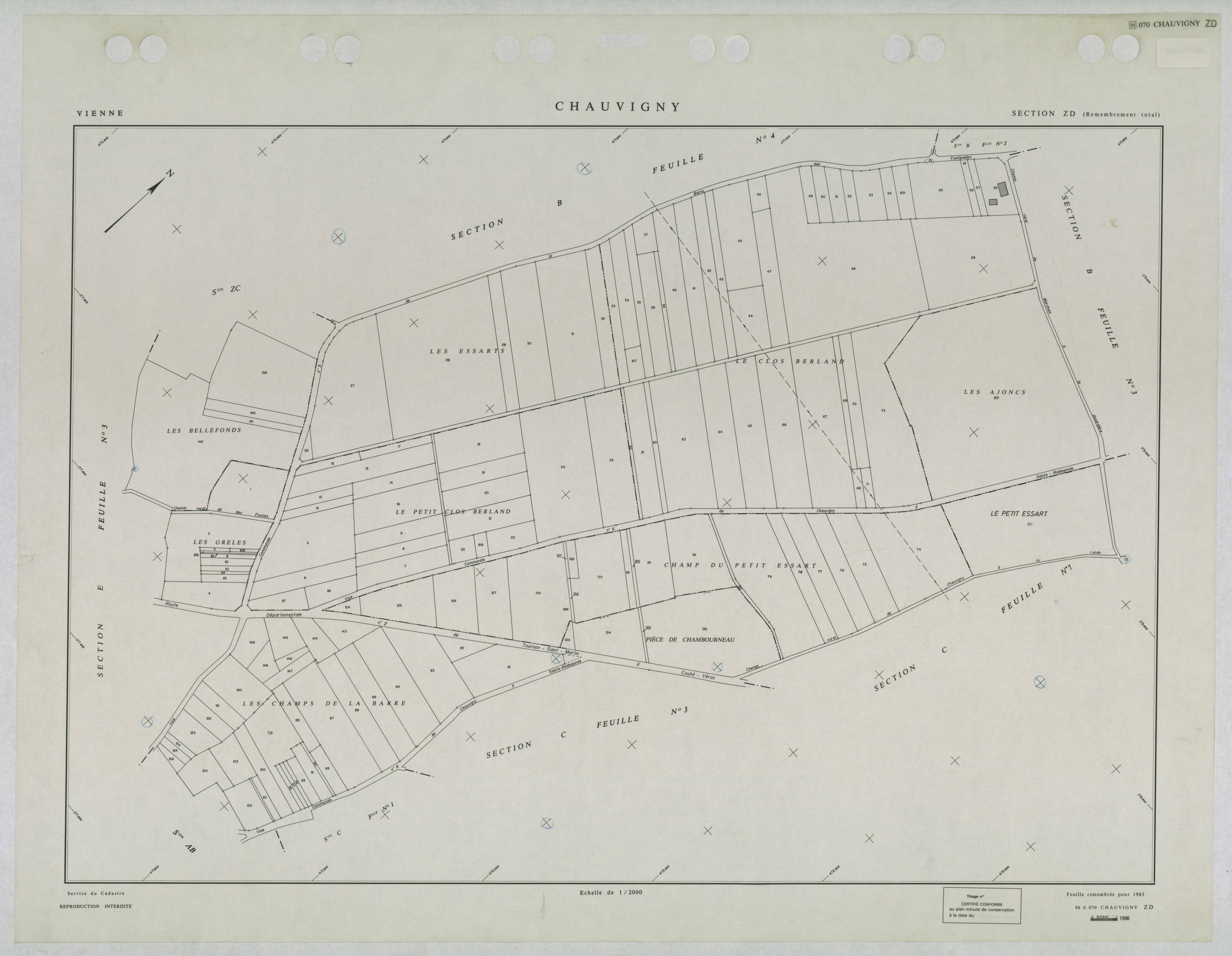 Chauvigny - FRAD086_cadastre Plans remembrés 