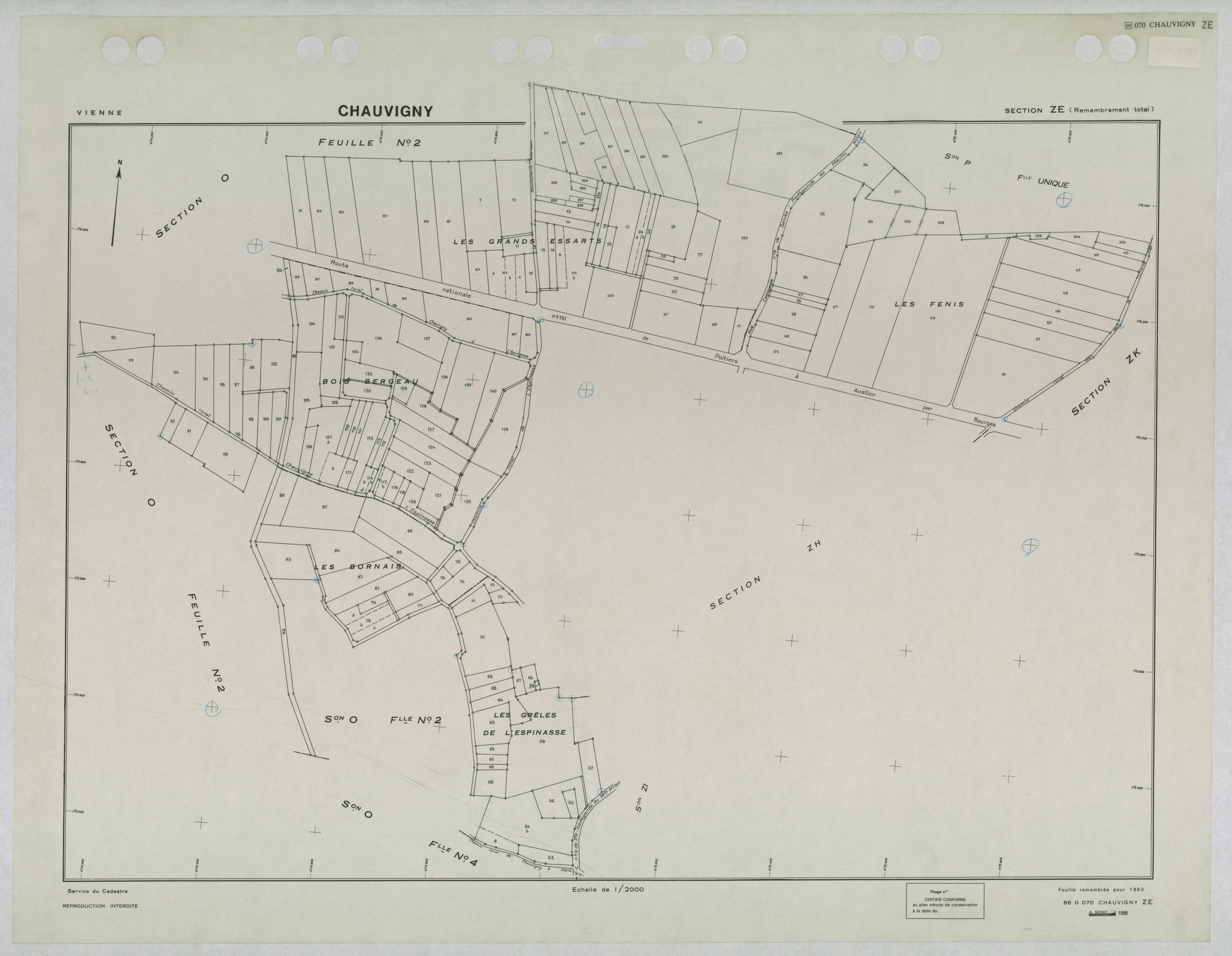 Chauvigny - FRAD086_cadastre Plans remembrés 