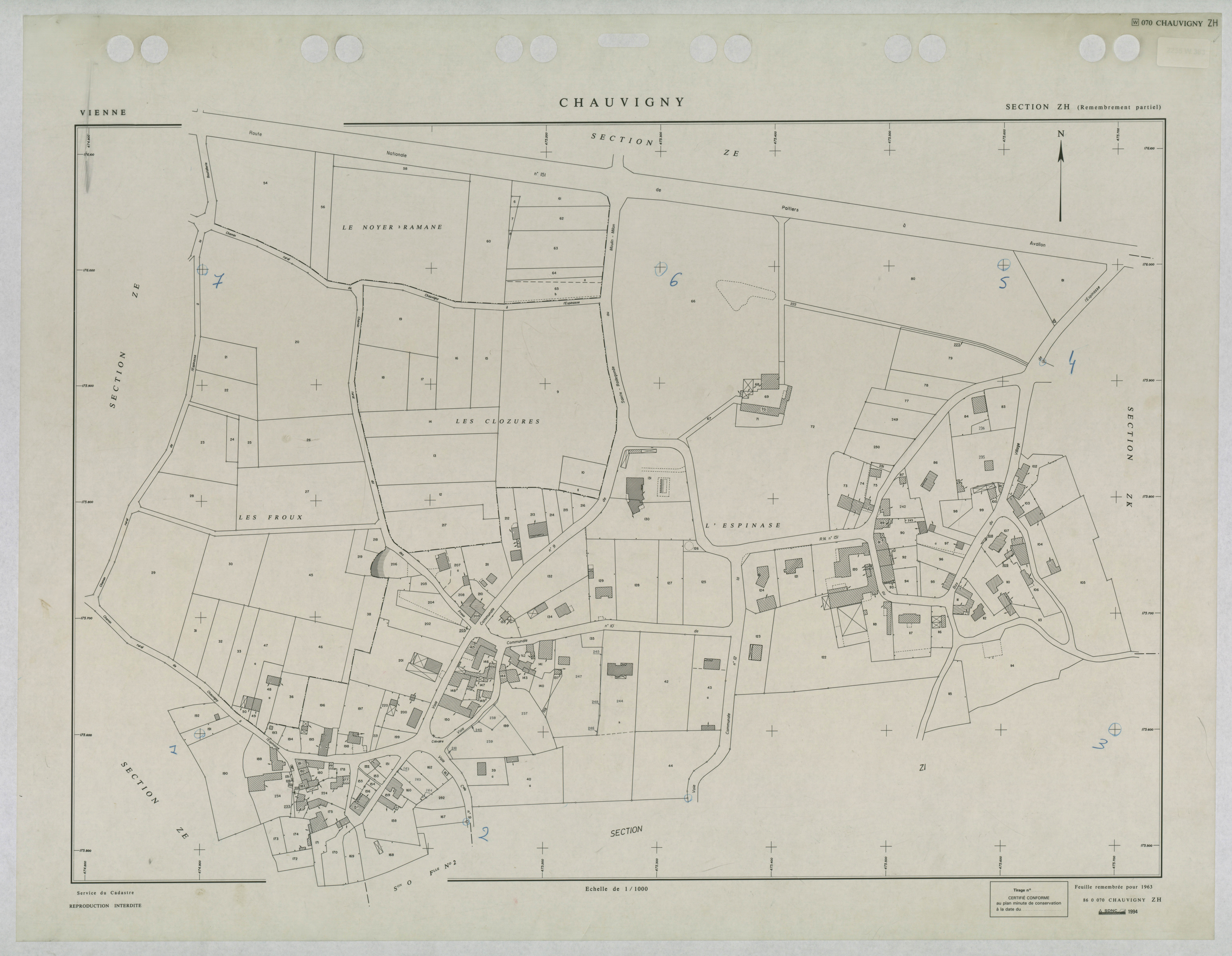 Chauvigny - FRAD086_cadastre Plans remembrés 