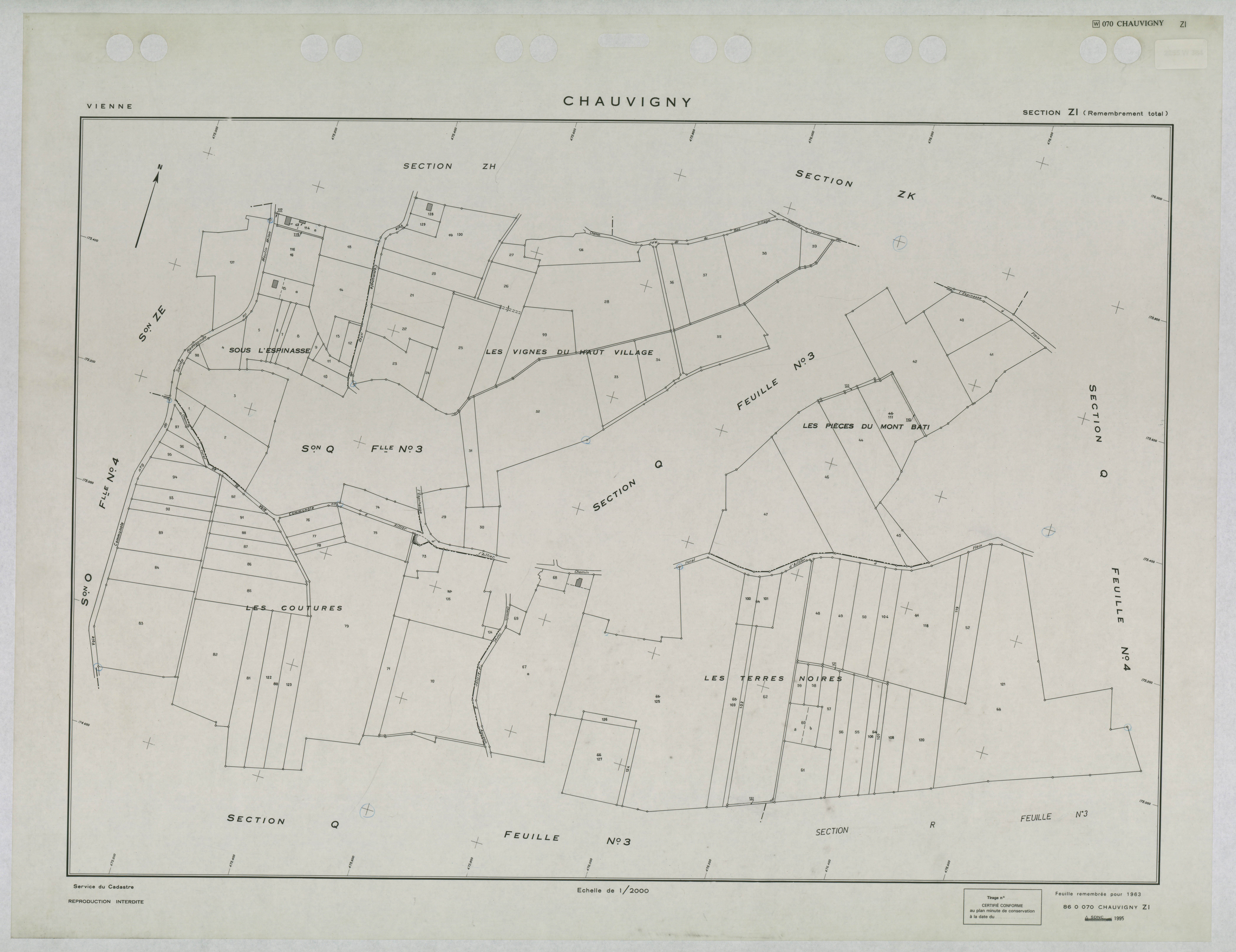 Chauvigny - FRAD086_cadastre Plans remembrés 
