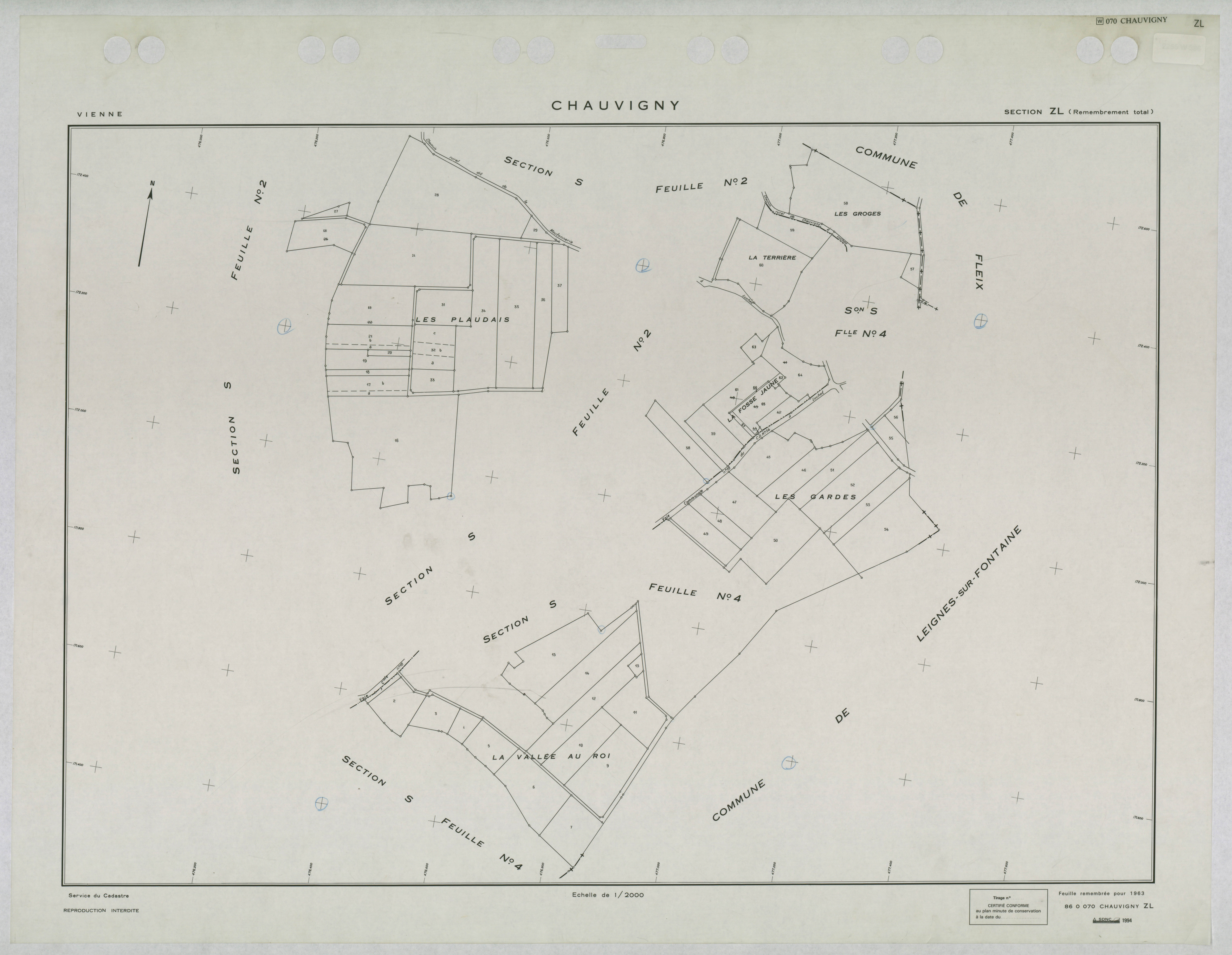 Chauvigny - FRAD086_cadastre Plans remembrés 