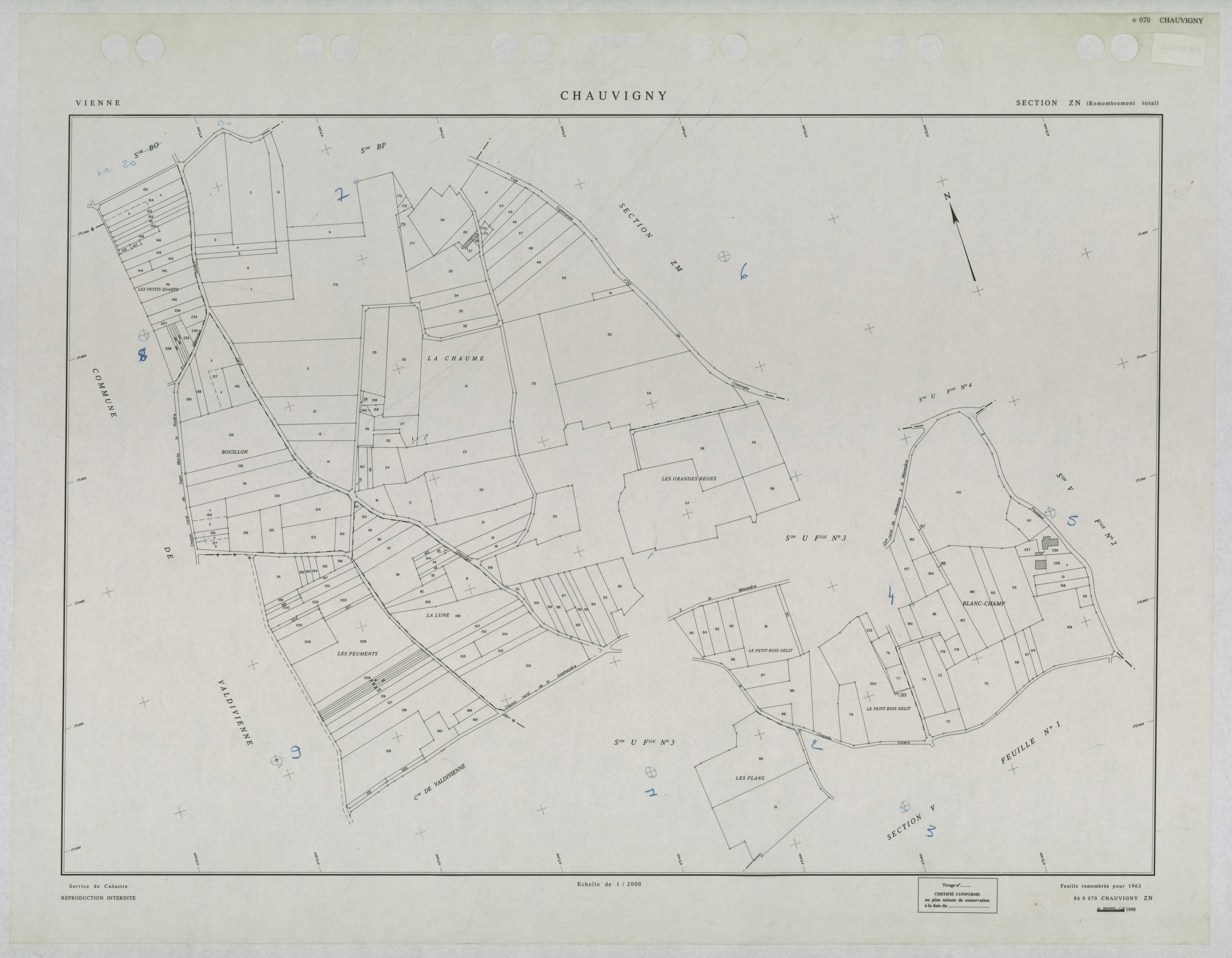 Chauvigny - FRAD086_cadastre Plans remembrés 