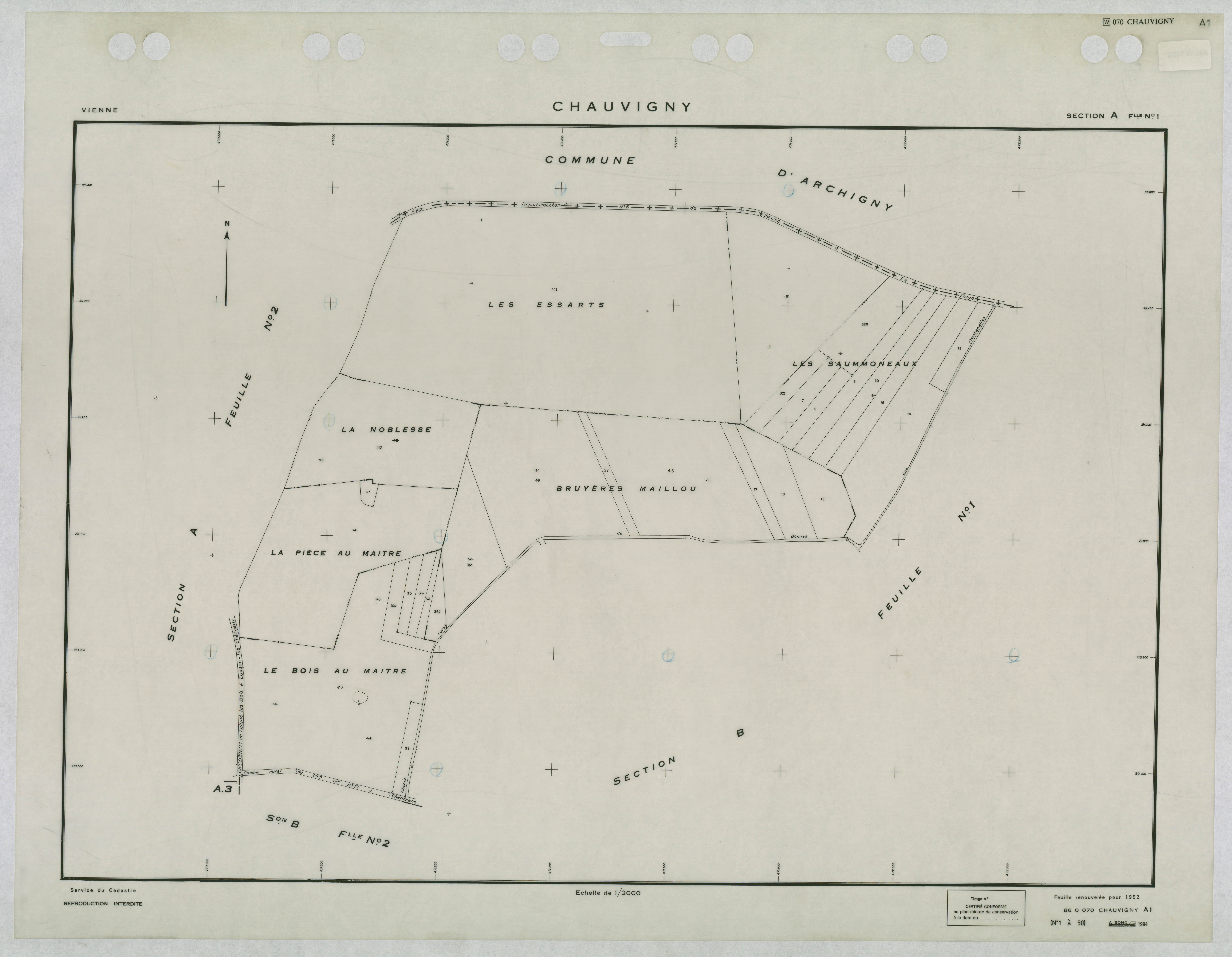 Chauvigny - FRAD086_cadastre Plans renouvelés 